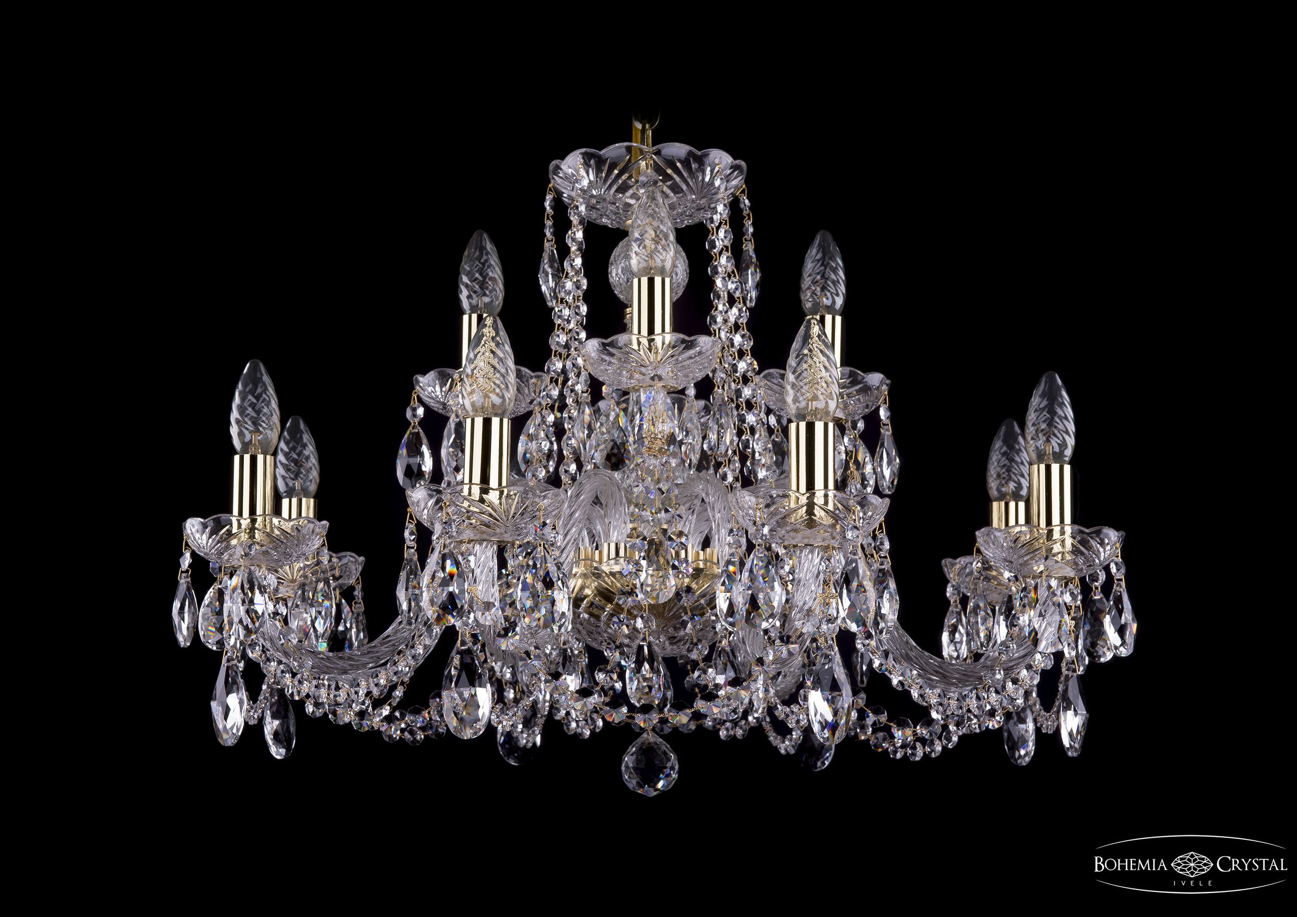 Люстра хрустальная Bohemia Ivele 1402/8+4/240/G