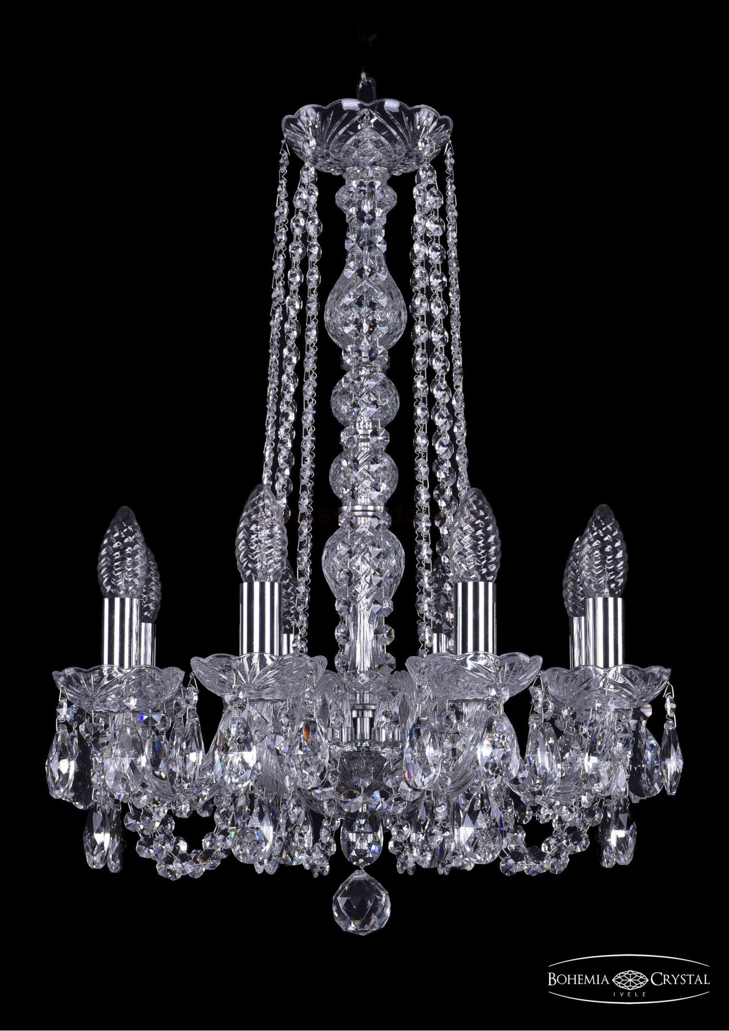 Люстра хрустальная Bohemia Ivele 1402/8/141/h-57/Ni
