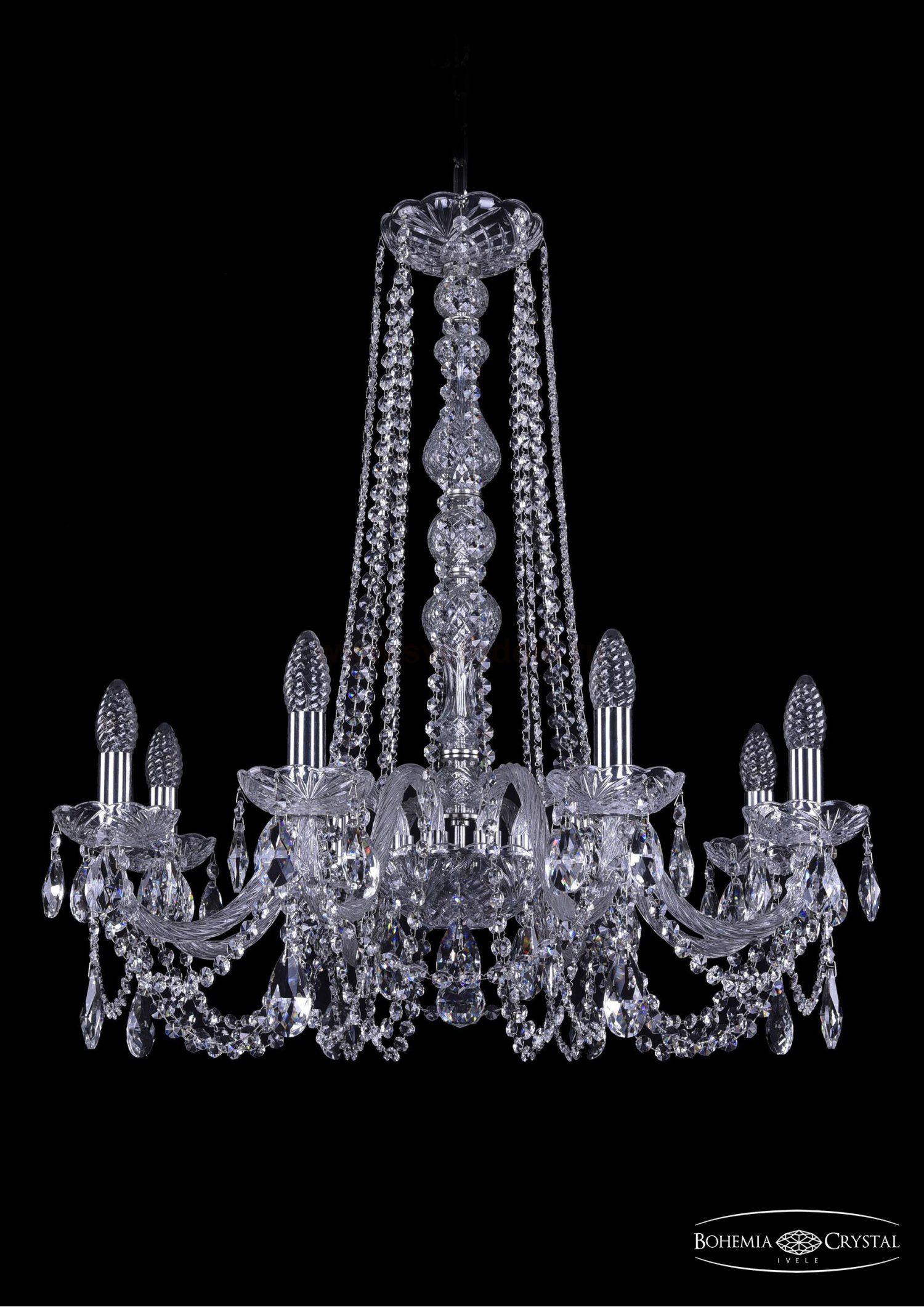 Люстра хрустальная Bohemia Ivele 1402/8/240/h-73/Ni