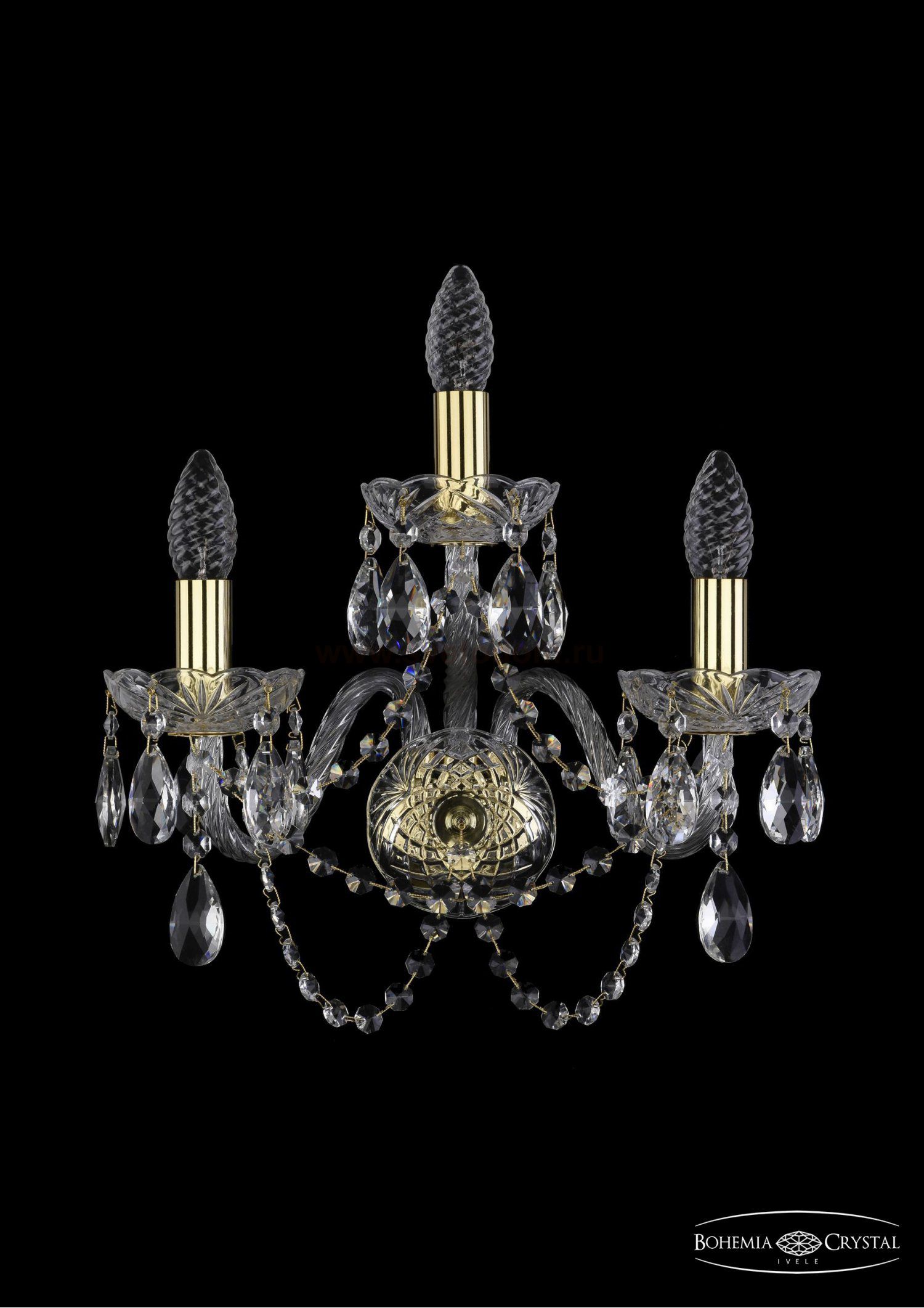 Светильник настенный бра Bohemia Ivele 1402B/2+1/160/G