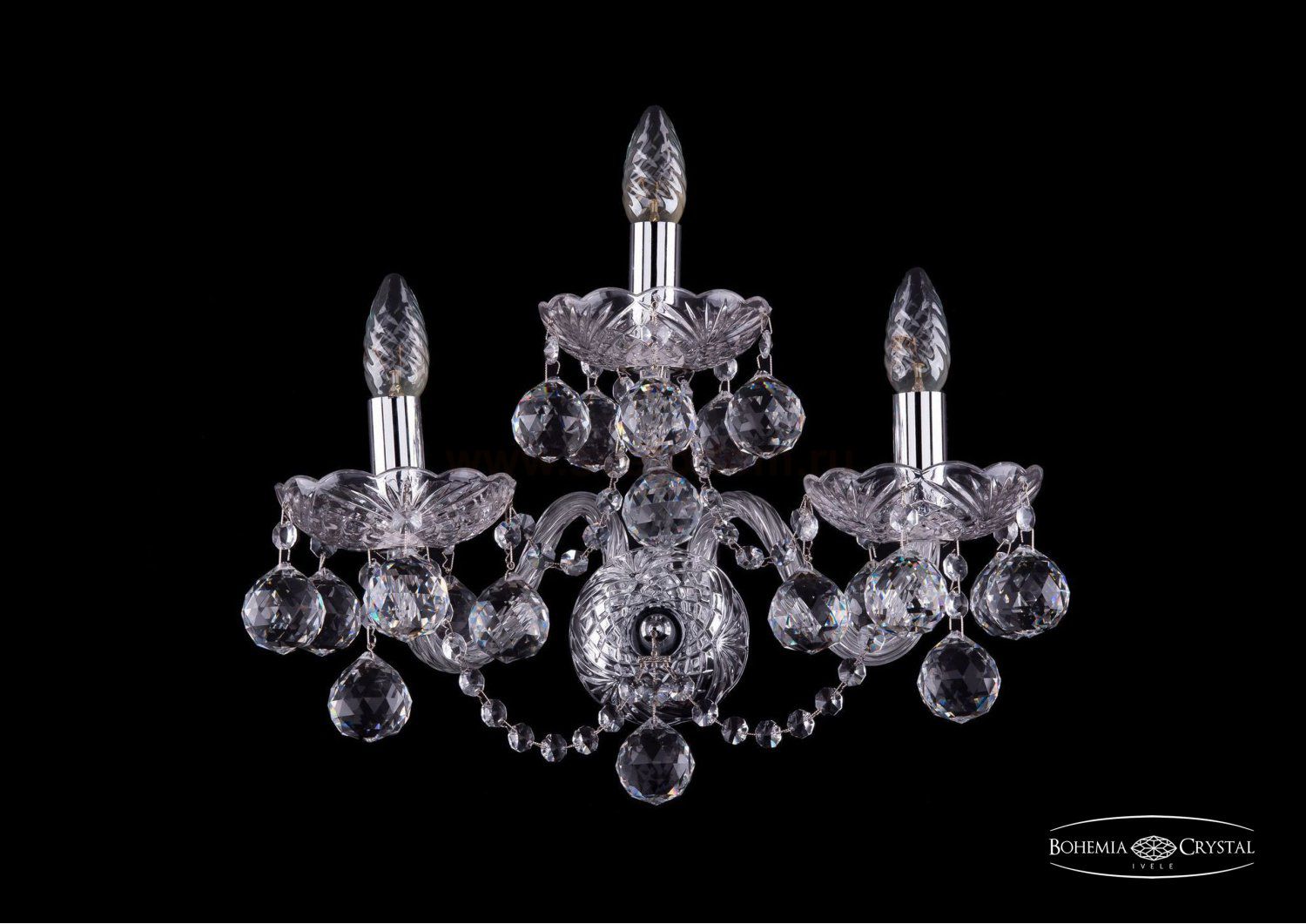 Светильник настенный бра Bohemia Ivele 1402B/2+1/160/Ni/Balls