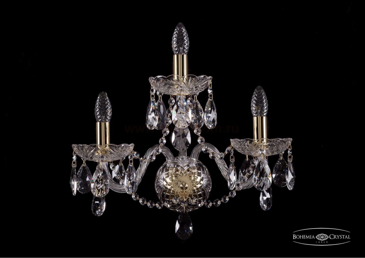 Светильник настенный бра Bohemia Ivele 1402B/2+1/195/G