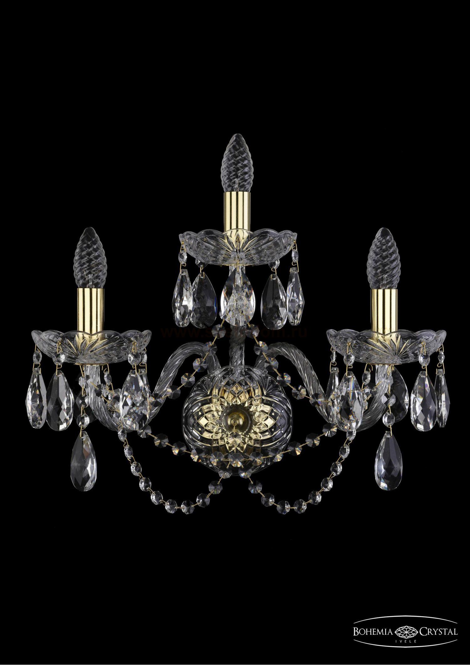 Светильник настенный бра Bohemia Ivele 1402B/2+1/195/XL/G