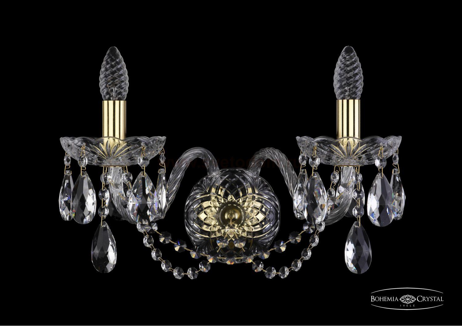 Светильник настенный бра Bohemia Ivele 1402B/2/195/XL/G