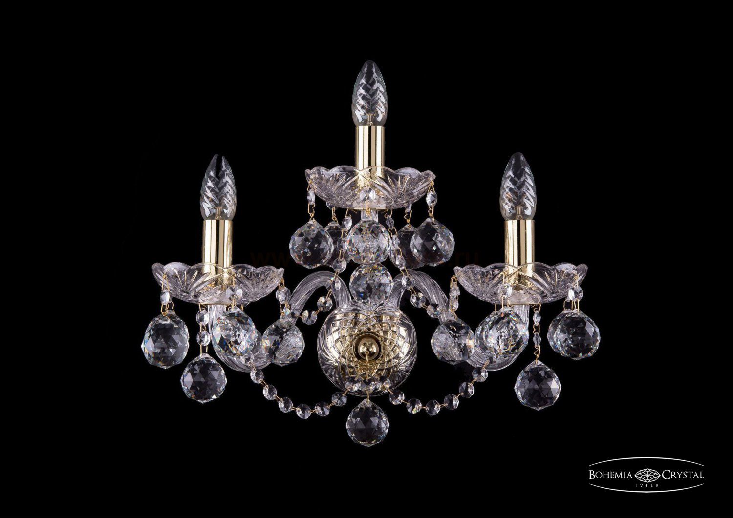 Светильник настенный бра Bohemia Ivele 1402B/3/160/G/Balls