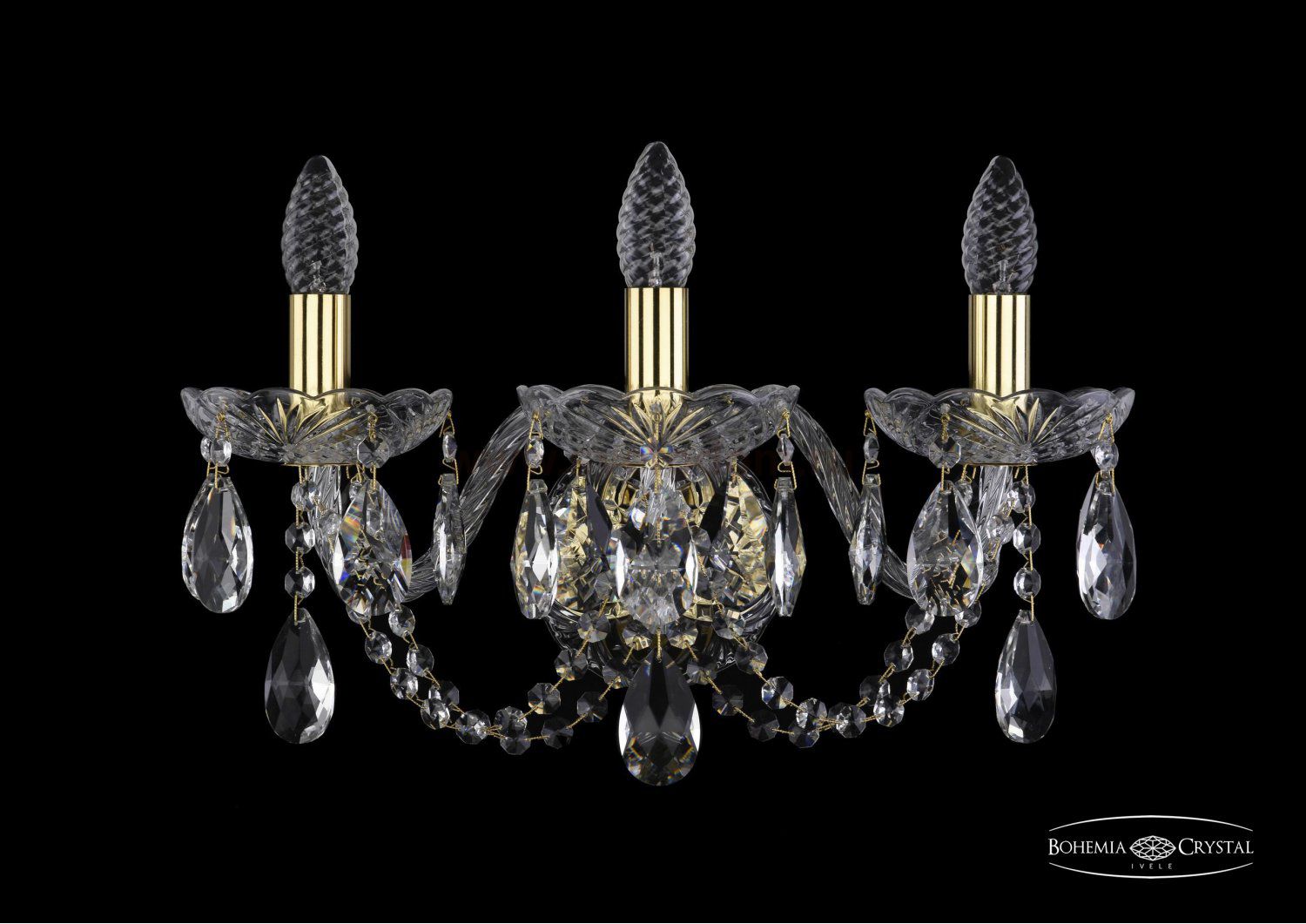 Светильник настенный бра Bohemia Ivele 1402B/3/160/XL/G