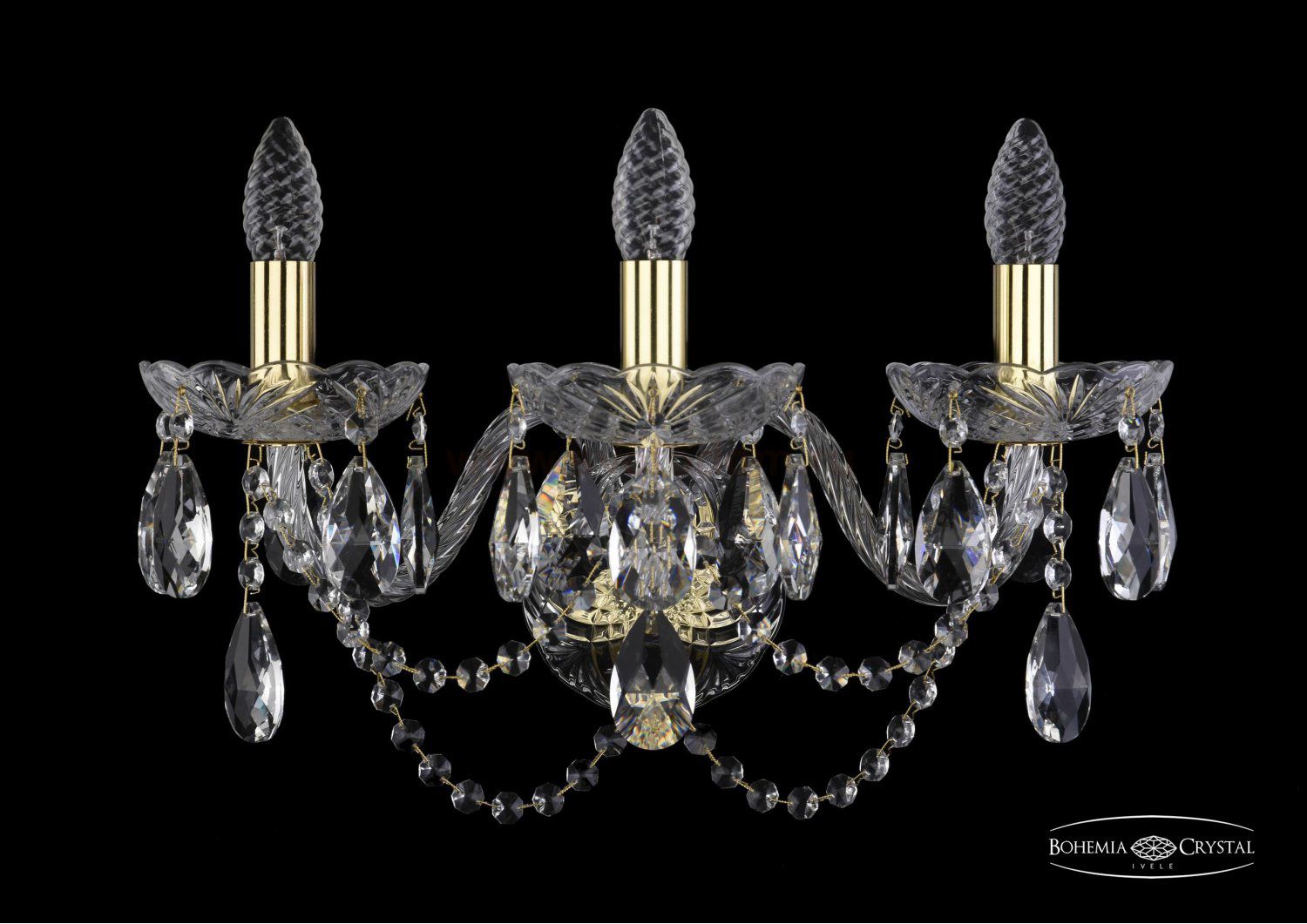 Светильник настенный бра Bohemia Ivele 1402B/3/195/XL/G