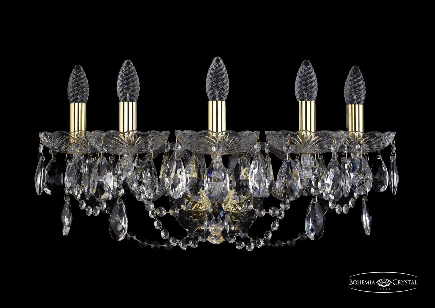 Светильник настенный бра Bohemia Ivele 1402B/5/195/XL/G