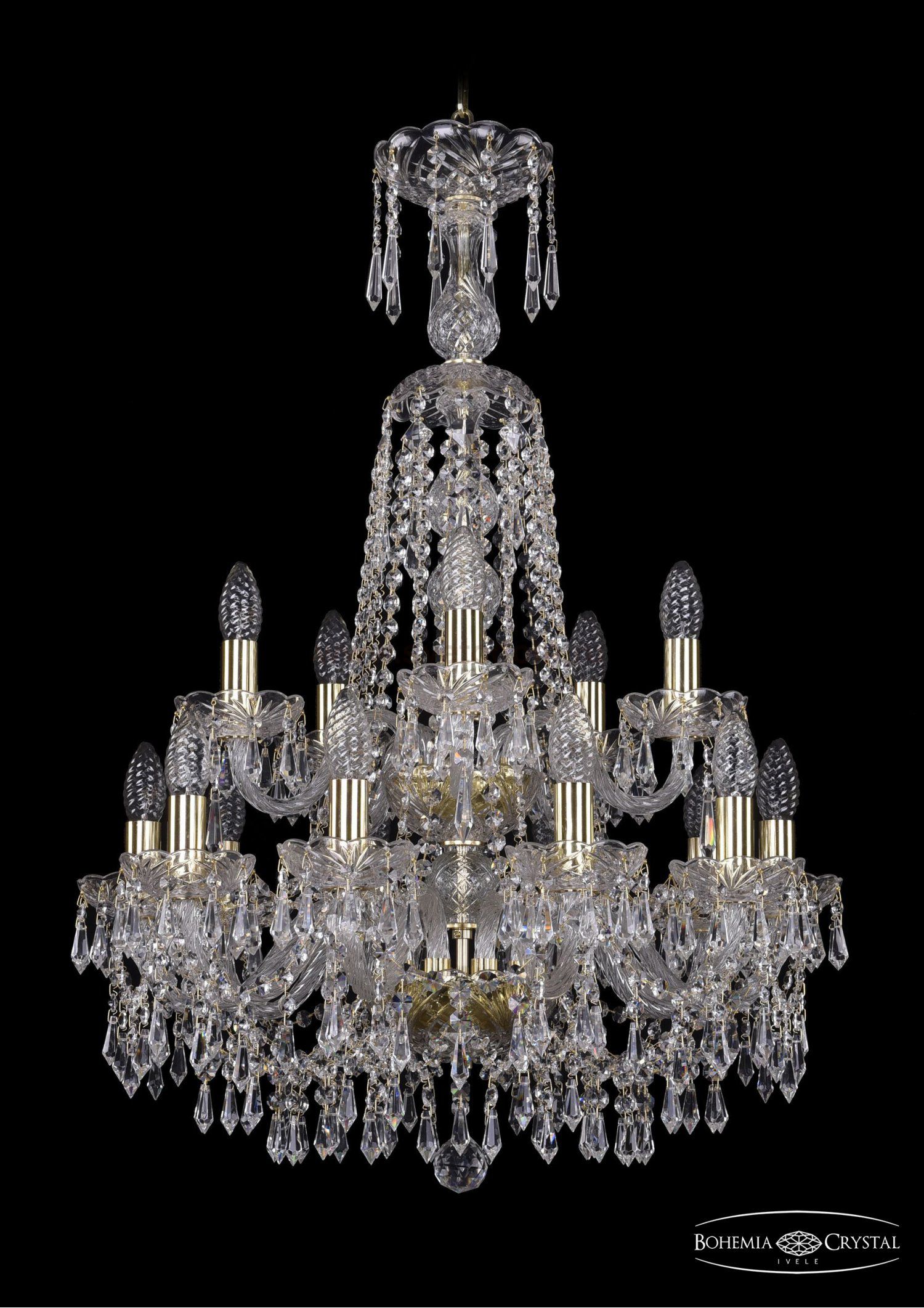 Люстра хрустальная Bohemia Ivele 1403/10+5/195/XL-84/2d/G