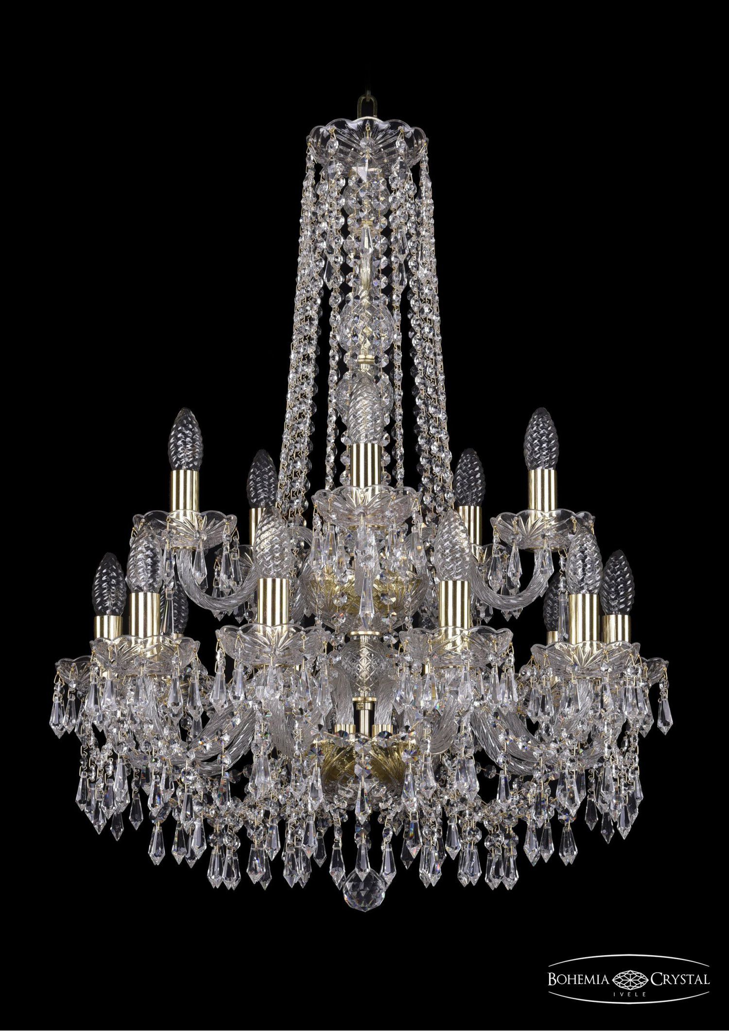 Люстра хрустальная Bohemia Ivele 1403/10+5/195/h-77/2d/G