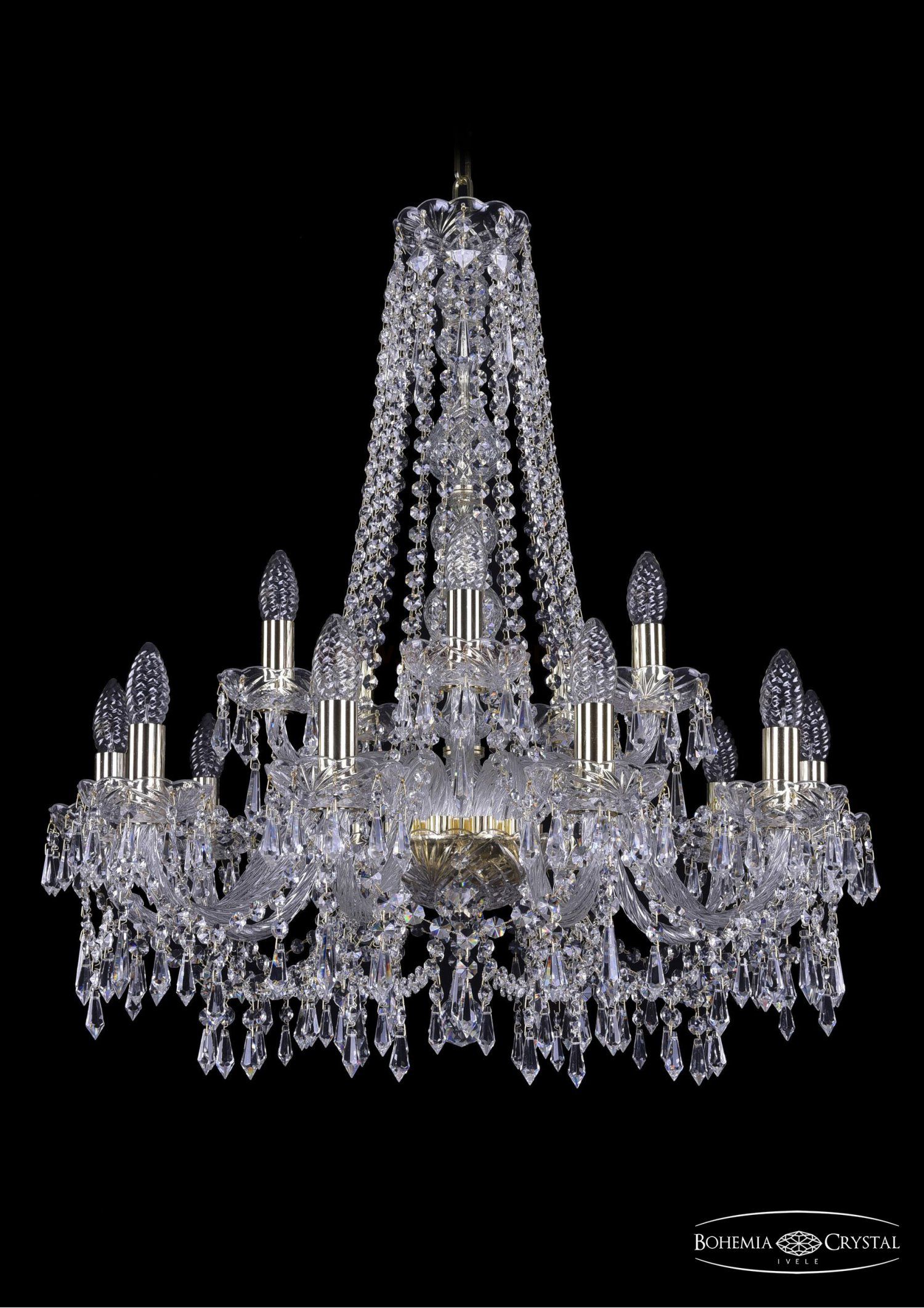 Люстра хрустальная Bohemia Ivele 1403/10+5/240/h-76/G
