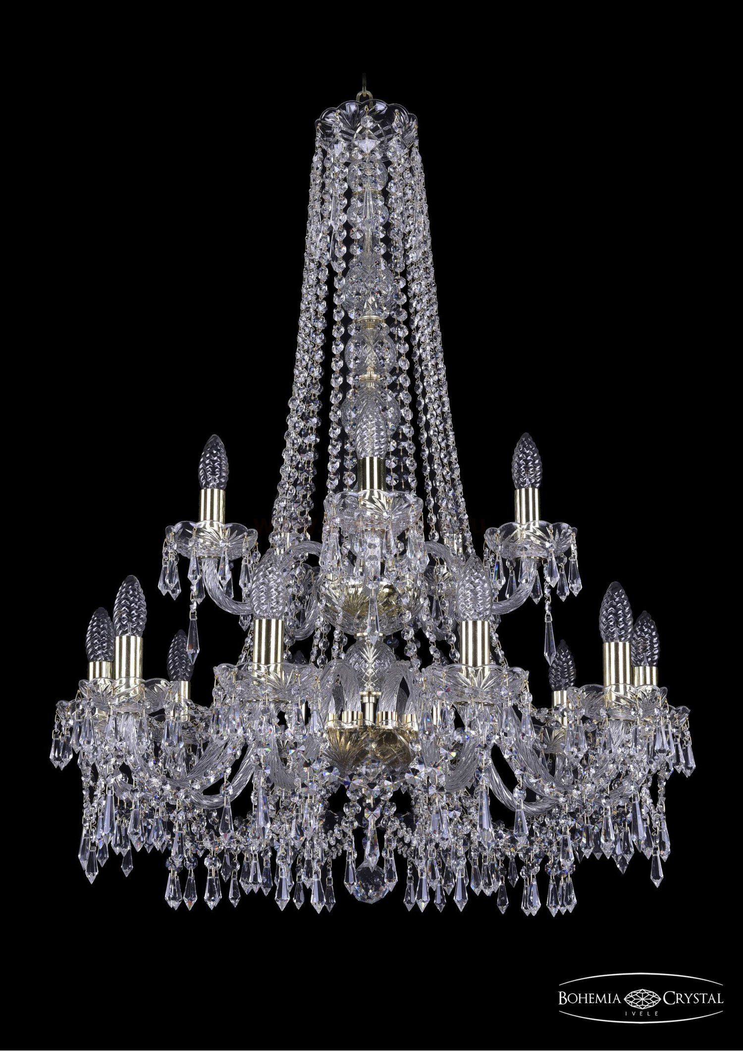 Люстра хрустальная Bohemia Ivele 1403/10+5/240/h-92/2d/G