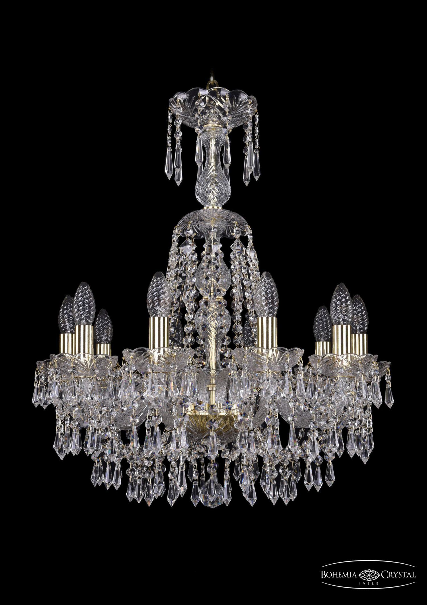 Люстра хрустальная Bohemia Ivele 1403/10/195/XL-65/G