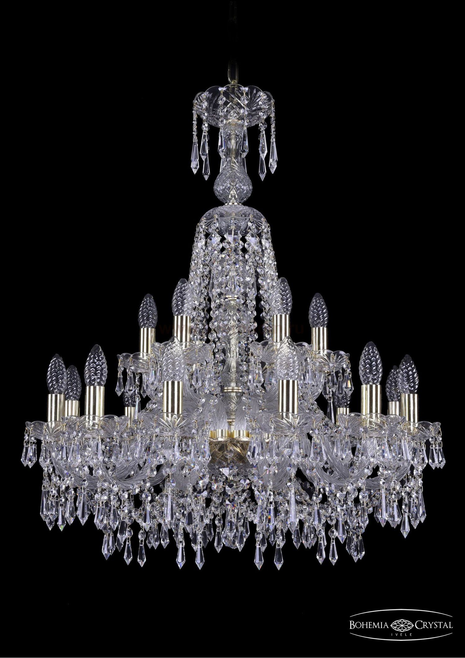 Люстра хрустальная Bohemia Ivele 1403/12+6/240/XL-80/G