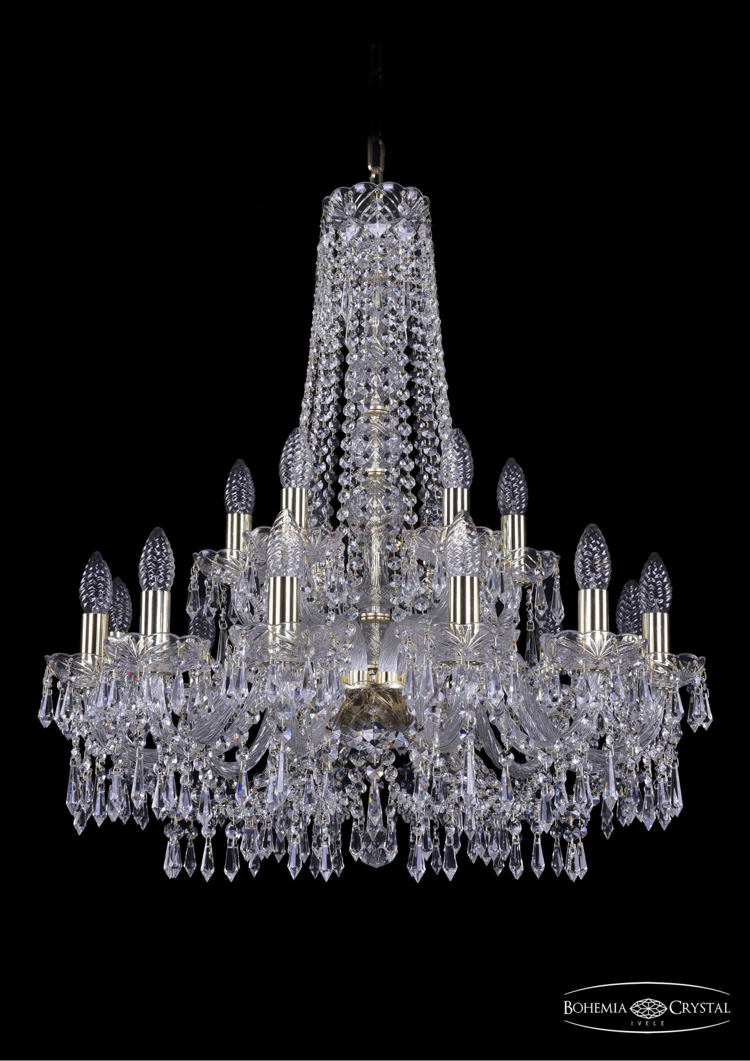 Люстра хрустальная Bohemia Ivele 1403/12+6/240/h-76/G