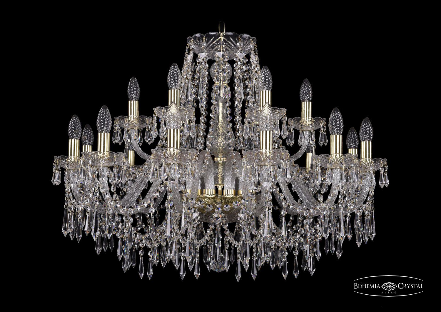 Люстра хрустальная Bohemia Ivele 1403/12+6/300/G