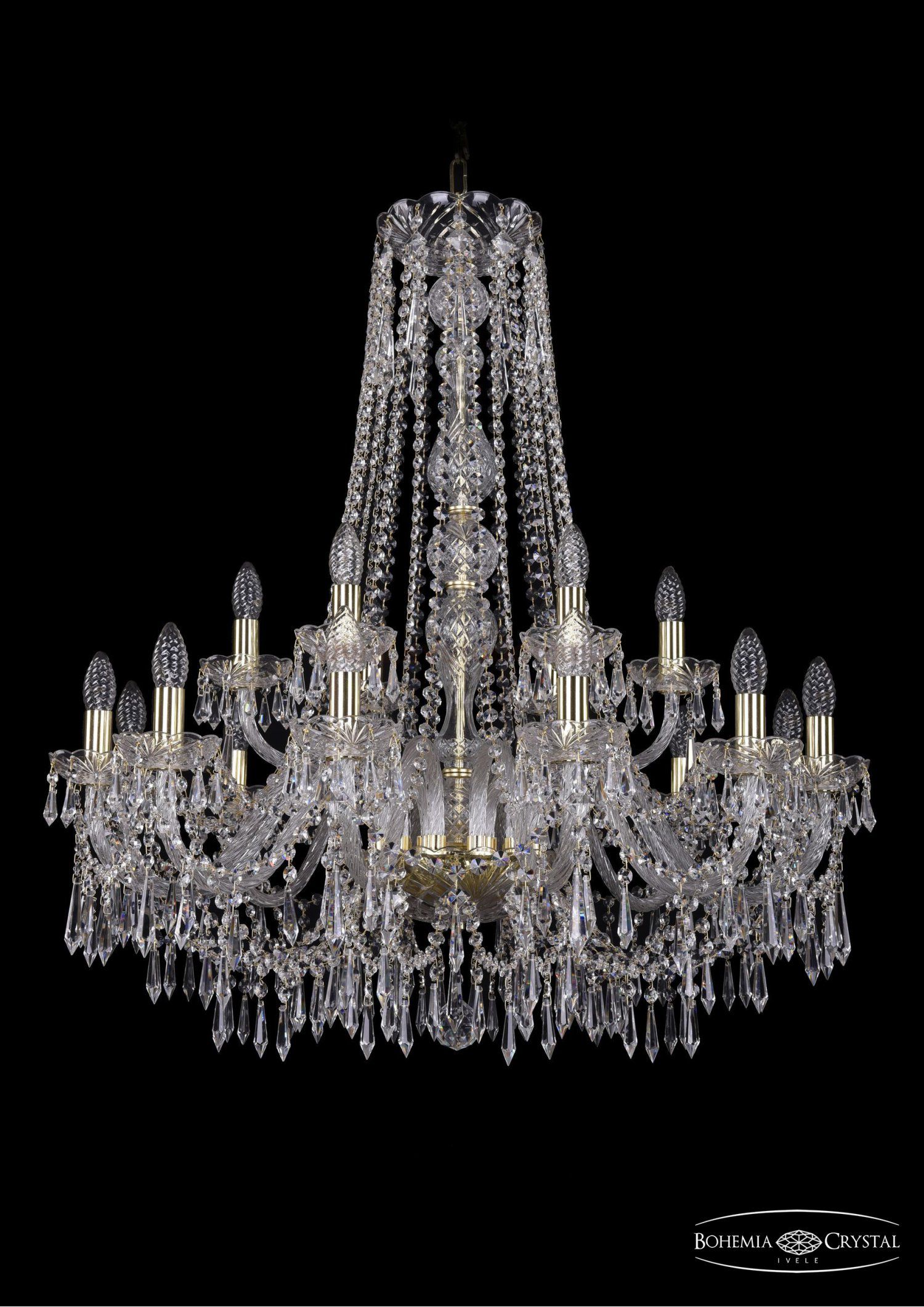 Люстра хрустальная Bohemia Ivele 1403/12+6/300/h-95/G