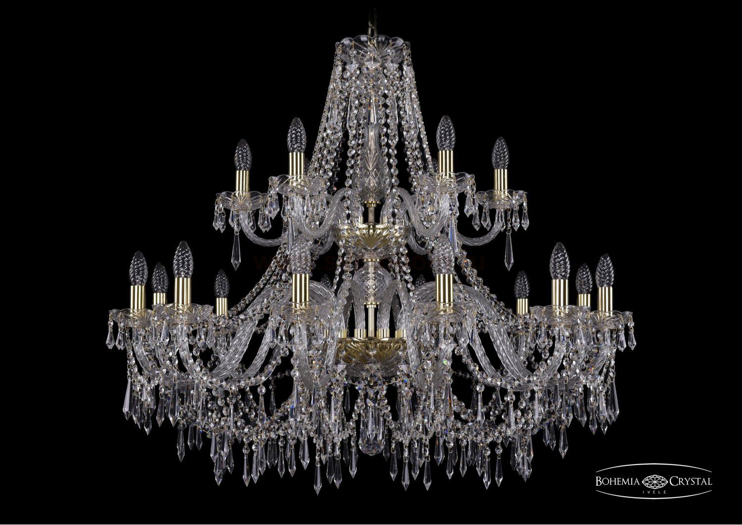 Люстра хрустальная Bohemia Ivele 1403/12+6/360/2d/G