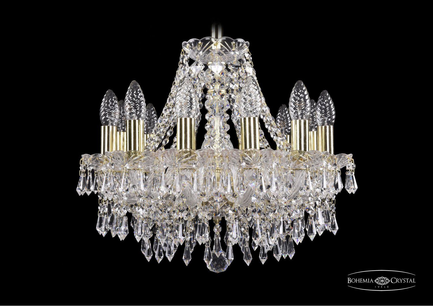 Люстра хрустальная Bohemia Ivele 1403/12/141/G