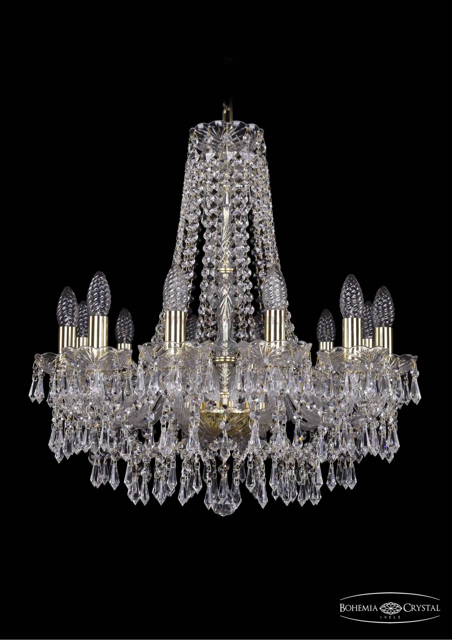 Люстра хрустальная Bohemia Ivele 1403/12/195/h-60/G