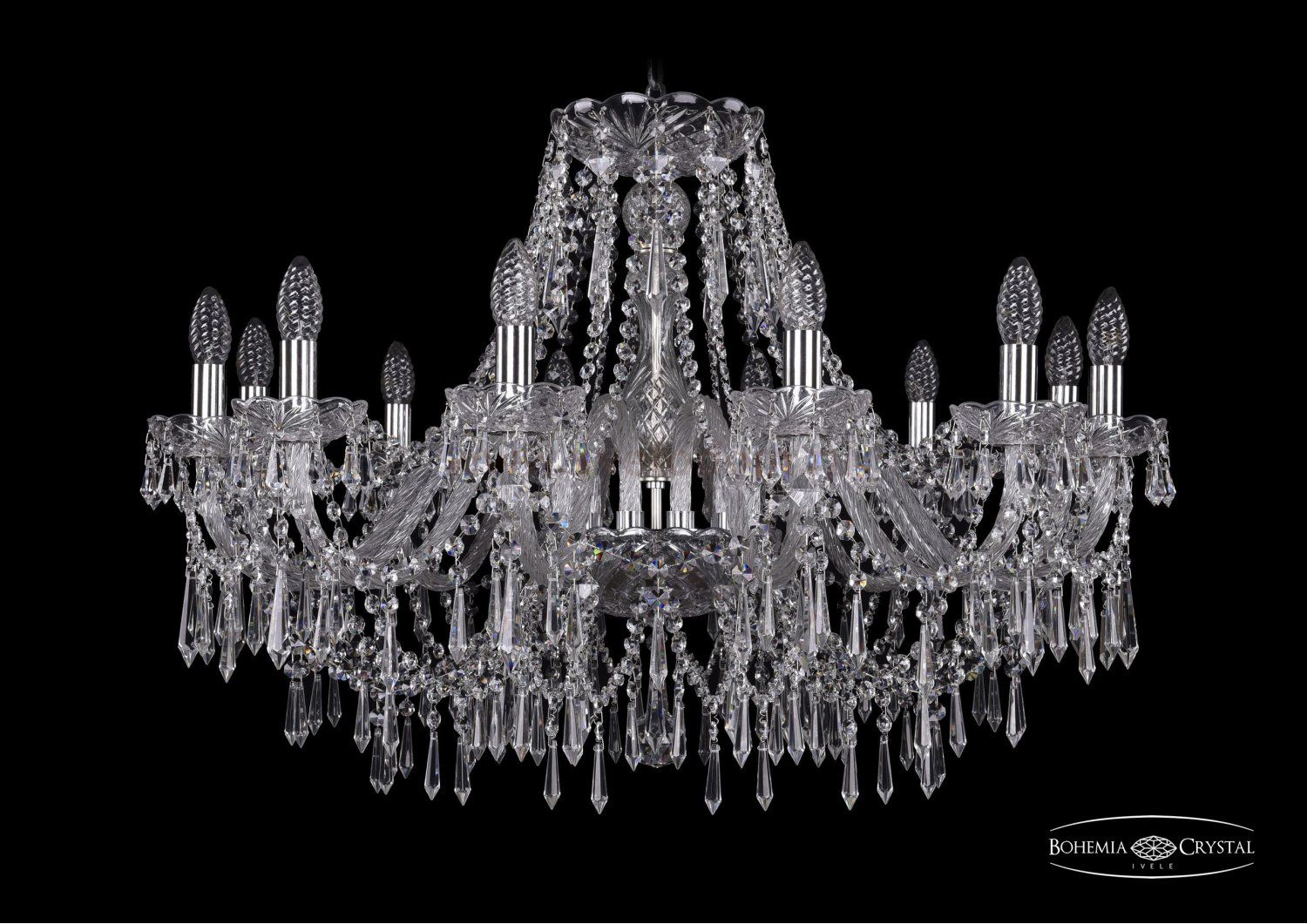 Люстра хрустальная Bohemia Ivele 1403/12/300/Ni