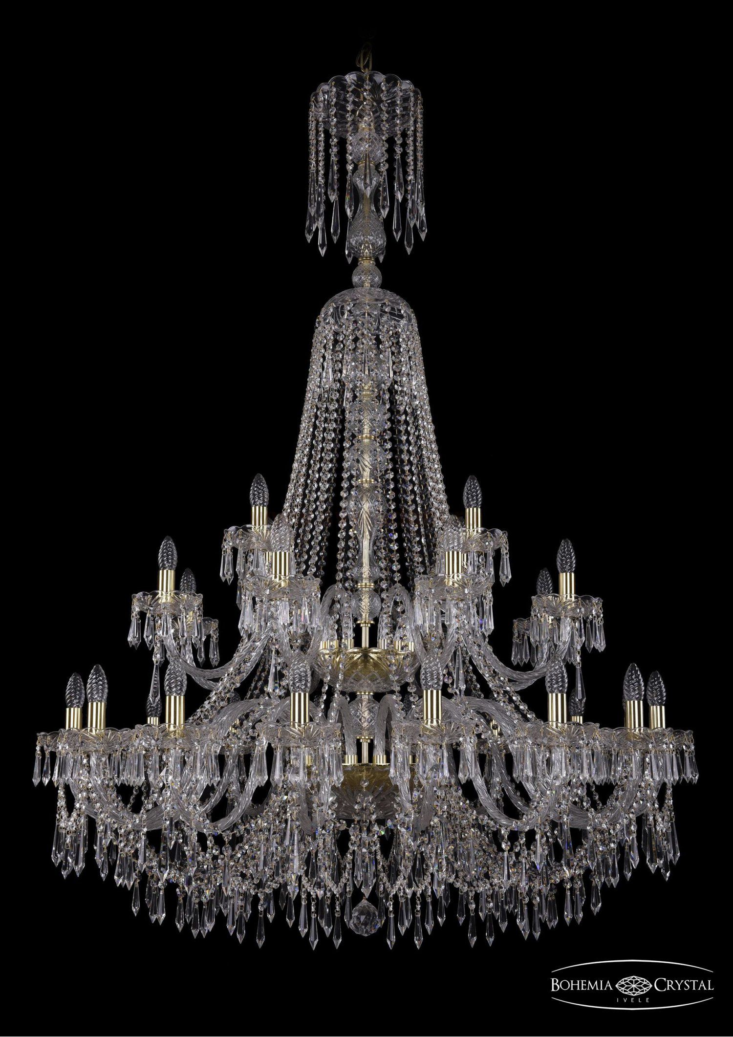 Люстра хрустальная Bohemia Ivele 1403/16+8+4/400/XL-163/2d/G