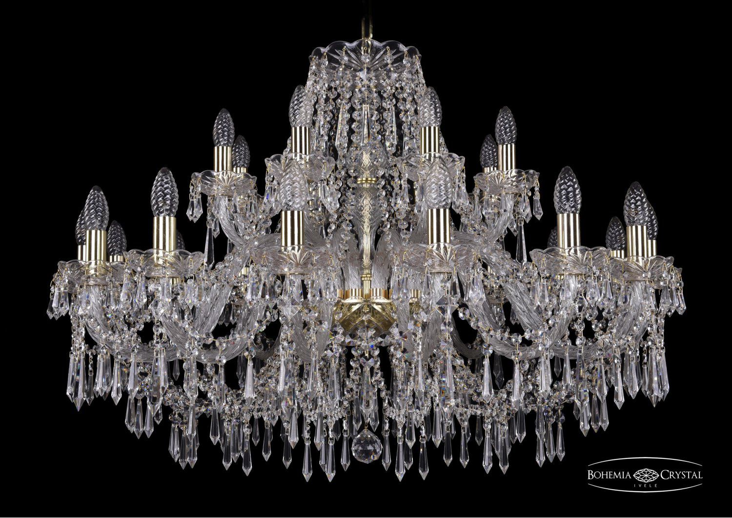 Люстра хрустальная Bohemia Ivele 1403/16+8/360/G