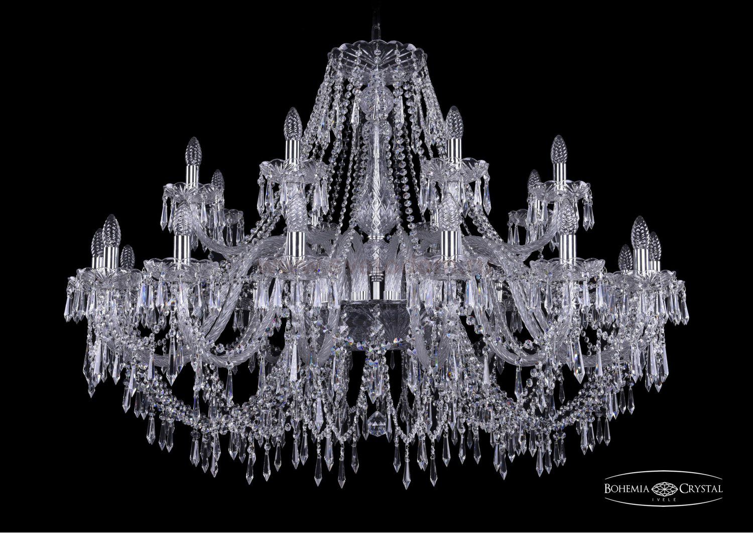 Люстра хрустальная Bohemia Ivele 1403/16+8/460/Ni
