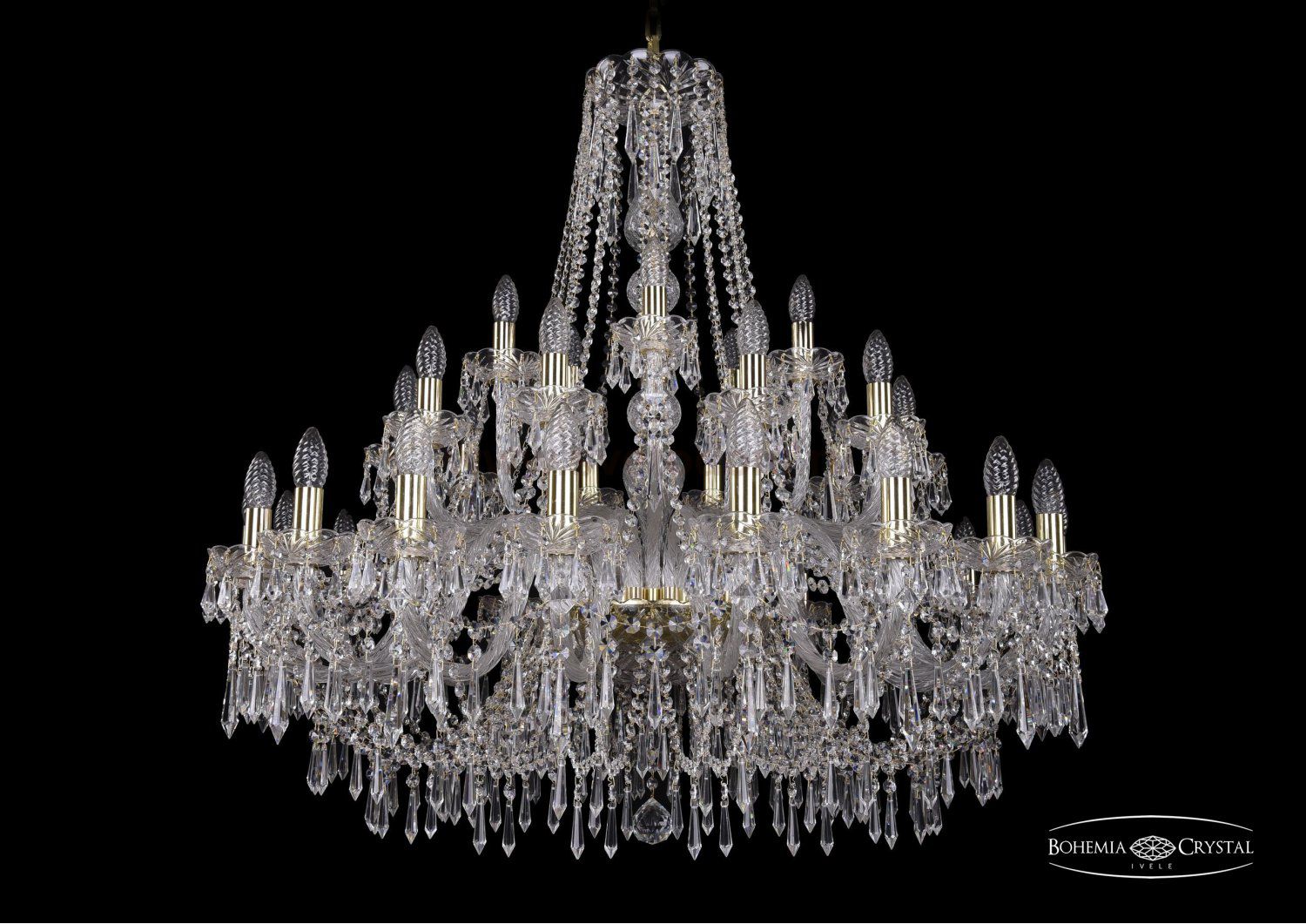 Большая Люстра хрустальная Bohemia Ivele 1403/20+10+5/360/G