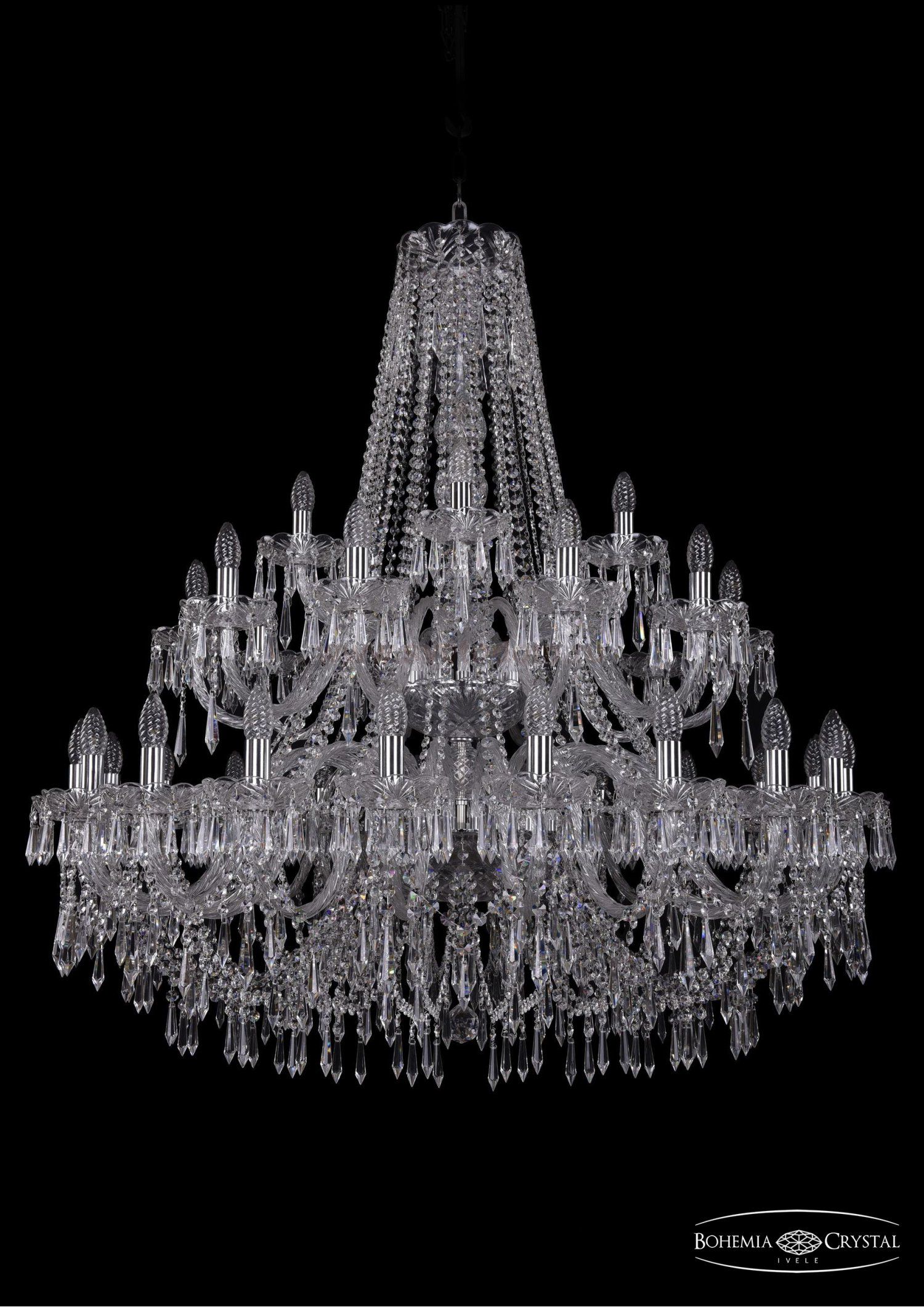 Люстра хрустальная Bohemia Ivele 1403/20+10+5/400/2d/Ni