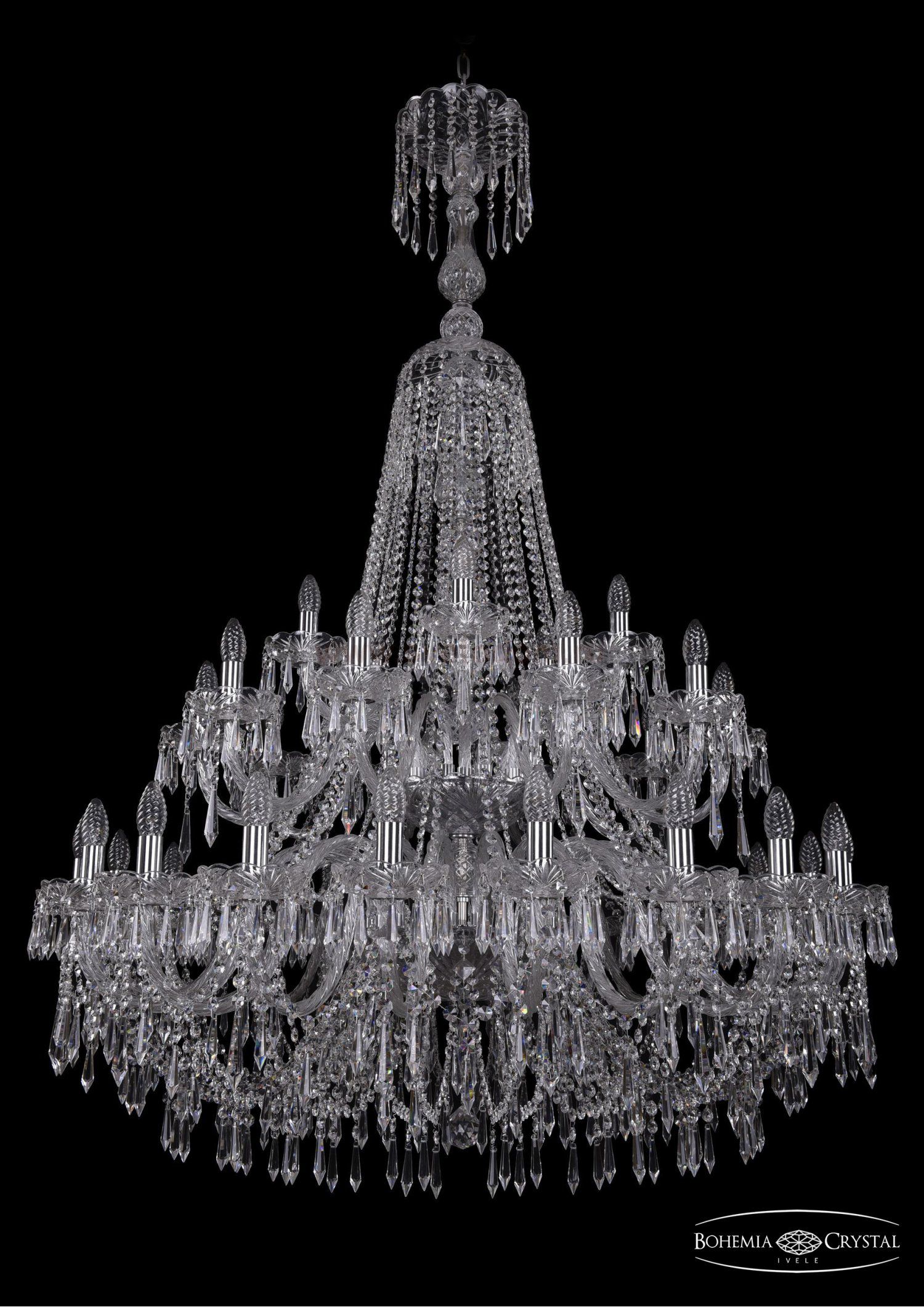 Люстра хрустальная Bohemia Ivele 1403/20+10+5/400/XL-164/2d/Ni