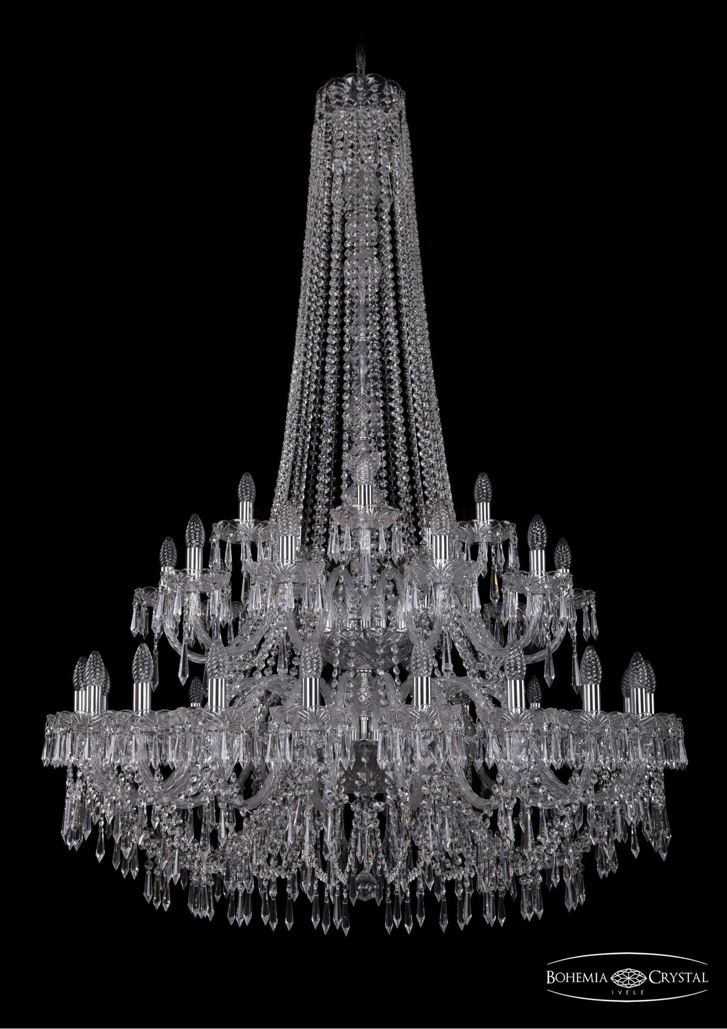 Люстра хрустальная Bohemia Ivele 1403/20+10+5/400/h-164/2d/Ni