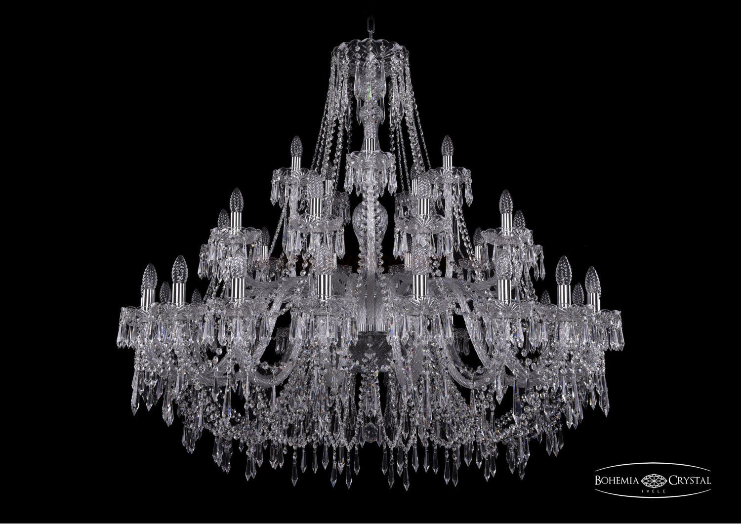 Люстра хрустальная Bohemia Ivele 1403/20+10+5/460/Ni