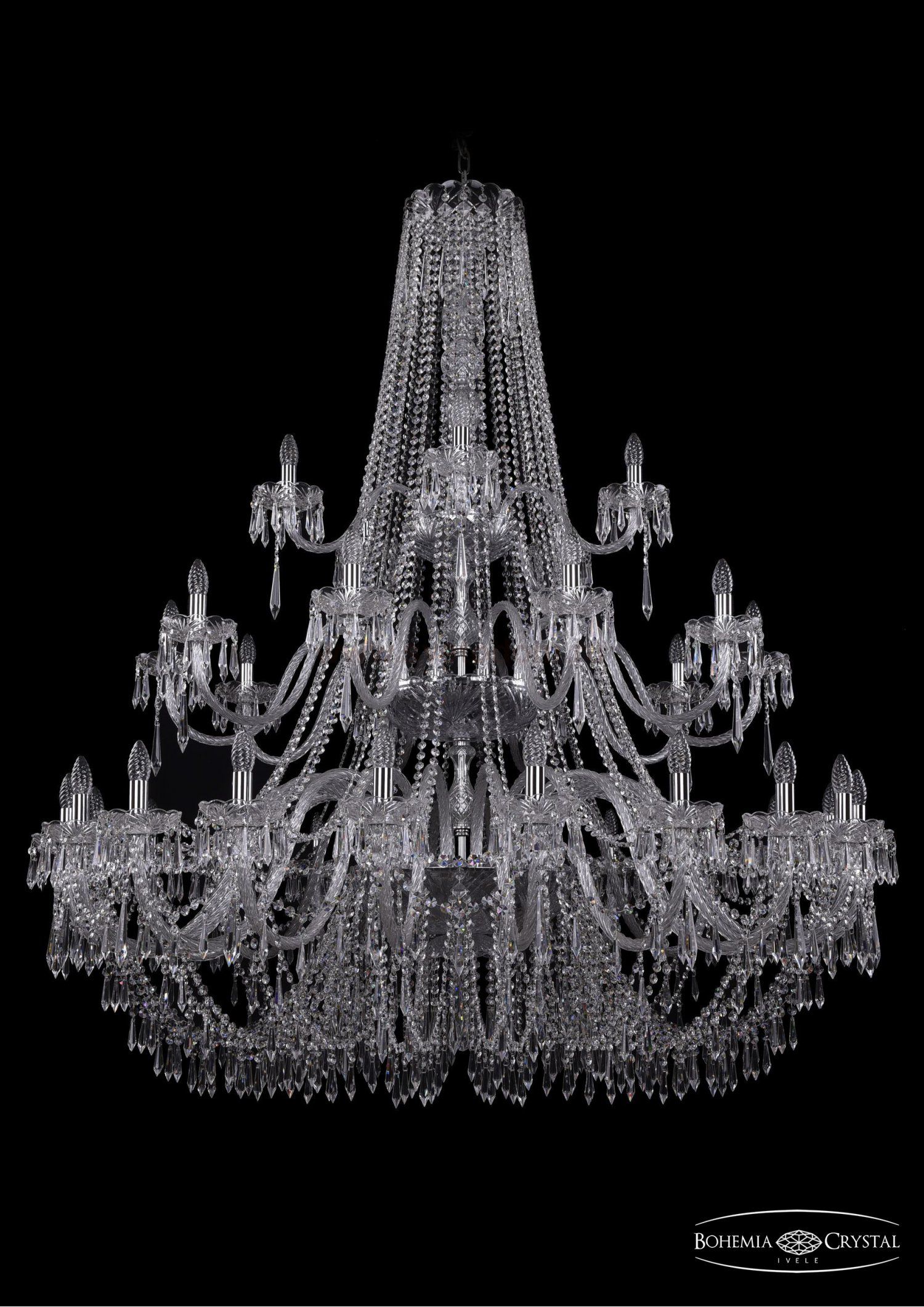 Люстра хрустальная Bohemia Ivele 1403/20+10+5/530/3d/Ni