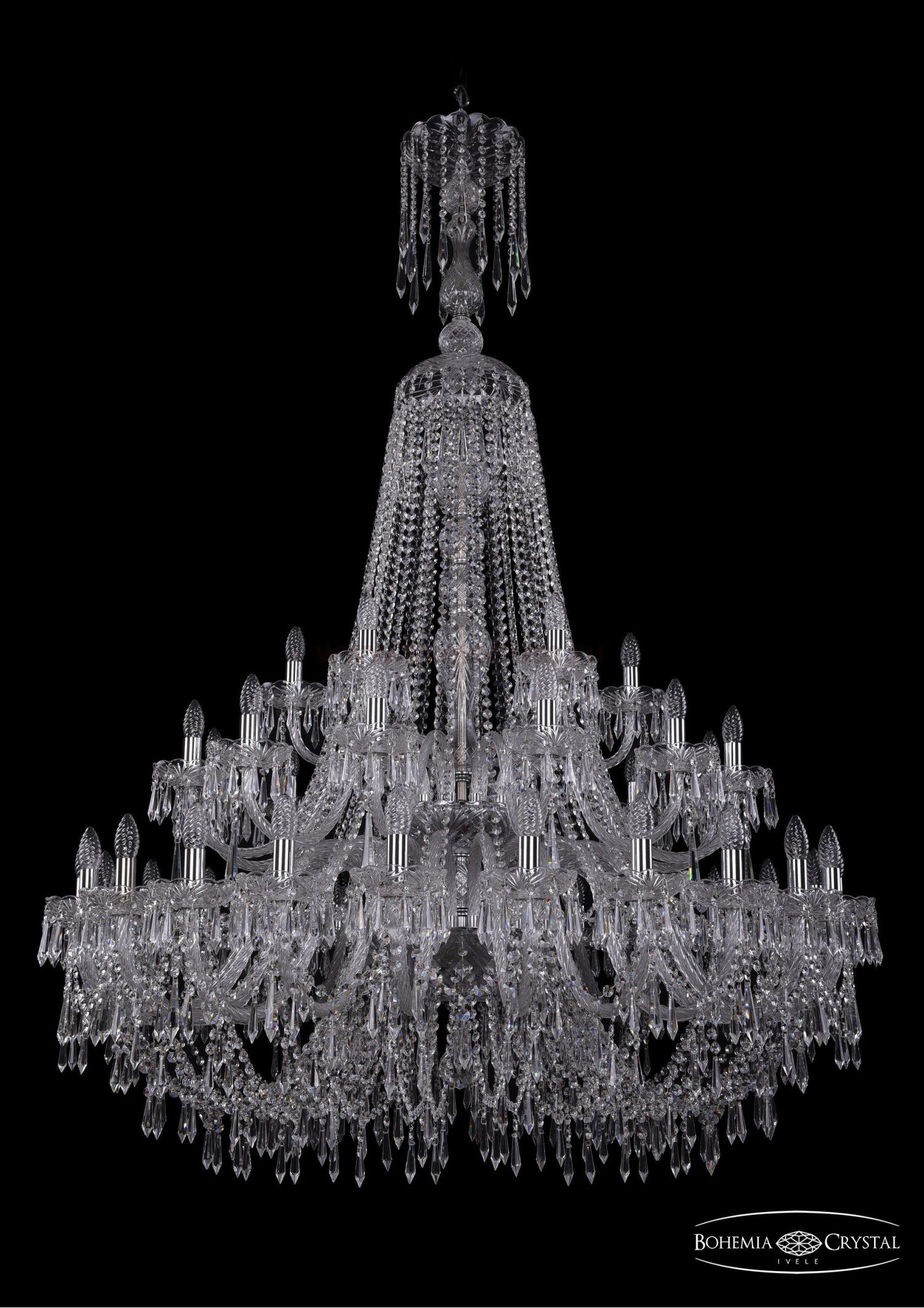 Люстра хрустальная Bohemia Ivele 1403/24+12+6/460/XL-177/2d/Ni