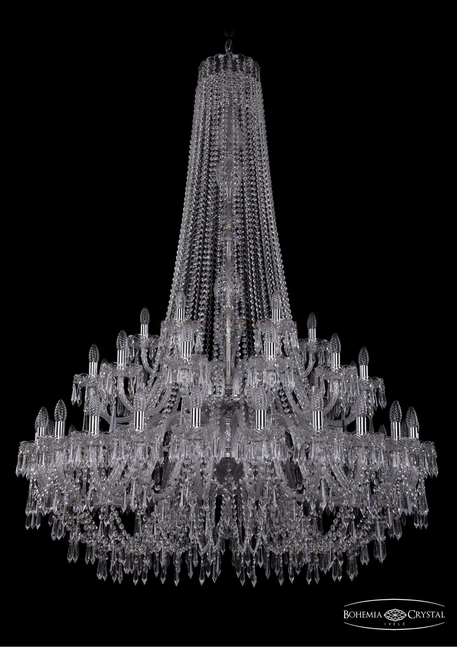 Люстра хрустальная Bohemia Ivele 1403/24+12+6/460/h-177/2d/Ni