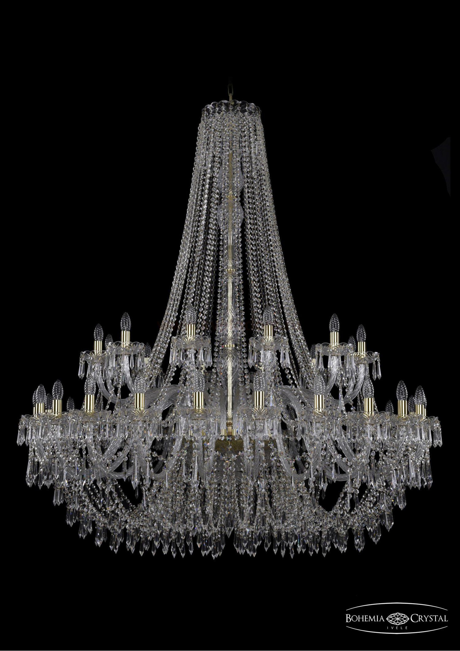 Люстра хрустальная Bohemia Ivele 1403/24+12/530/h-160/G