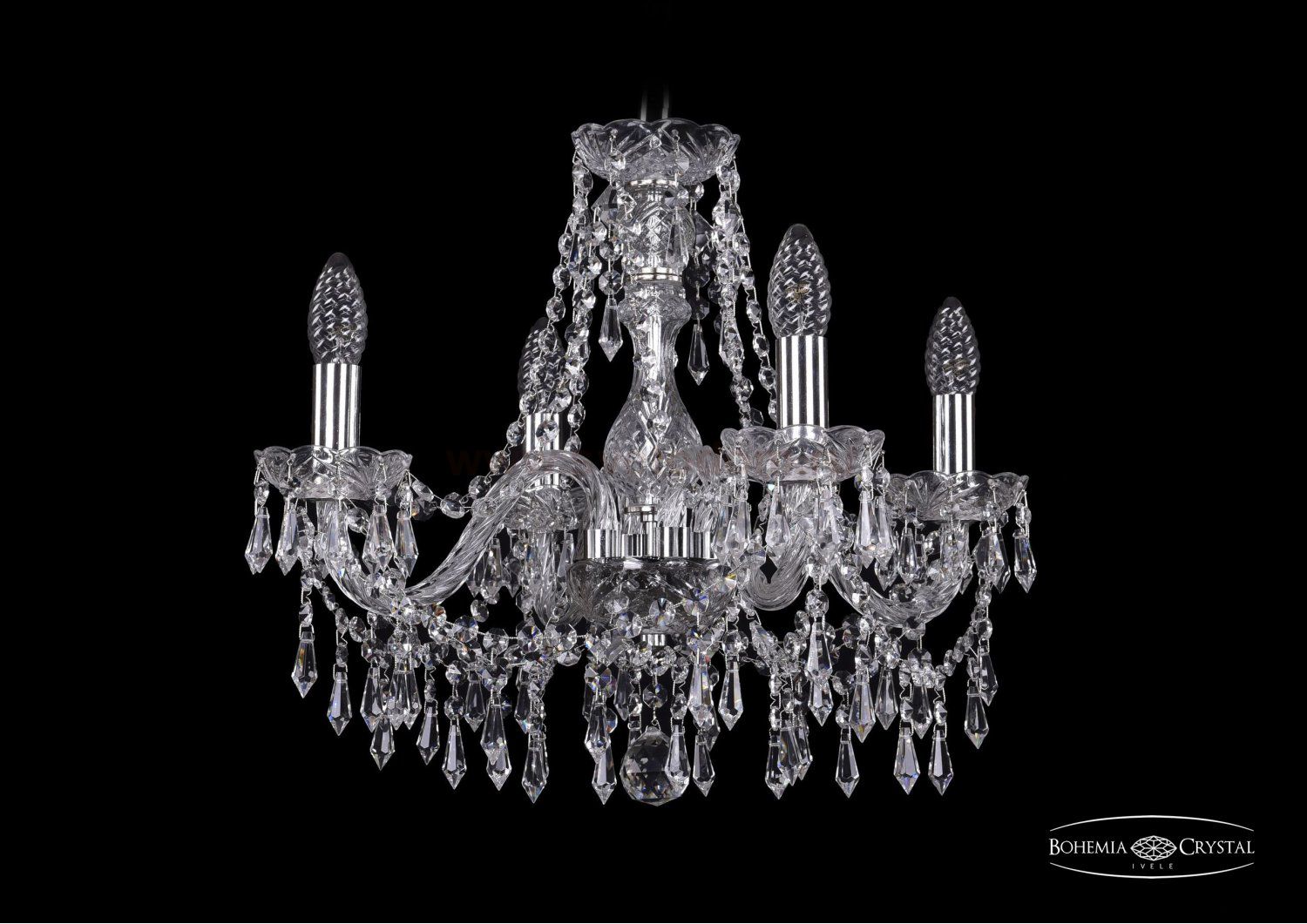 Люстра хрустальная Bohemia Ivele 1403/4/160/Ni