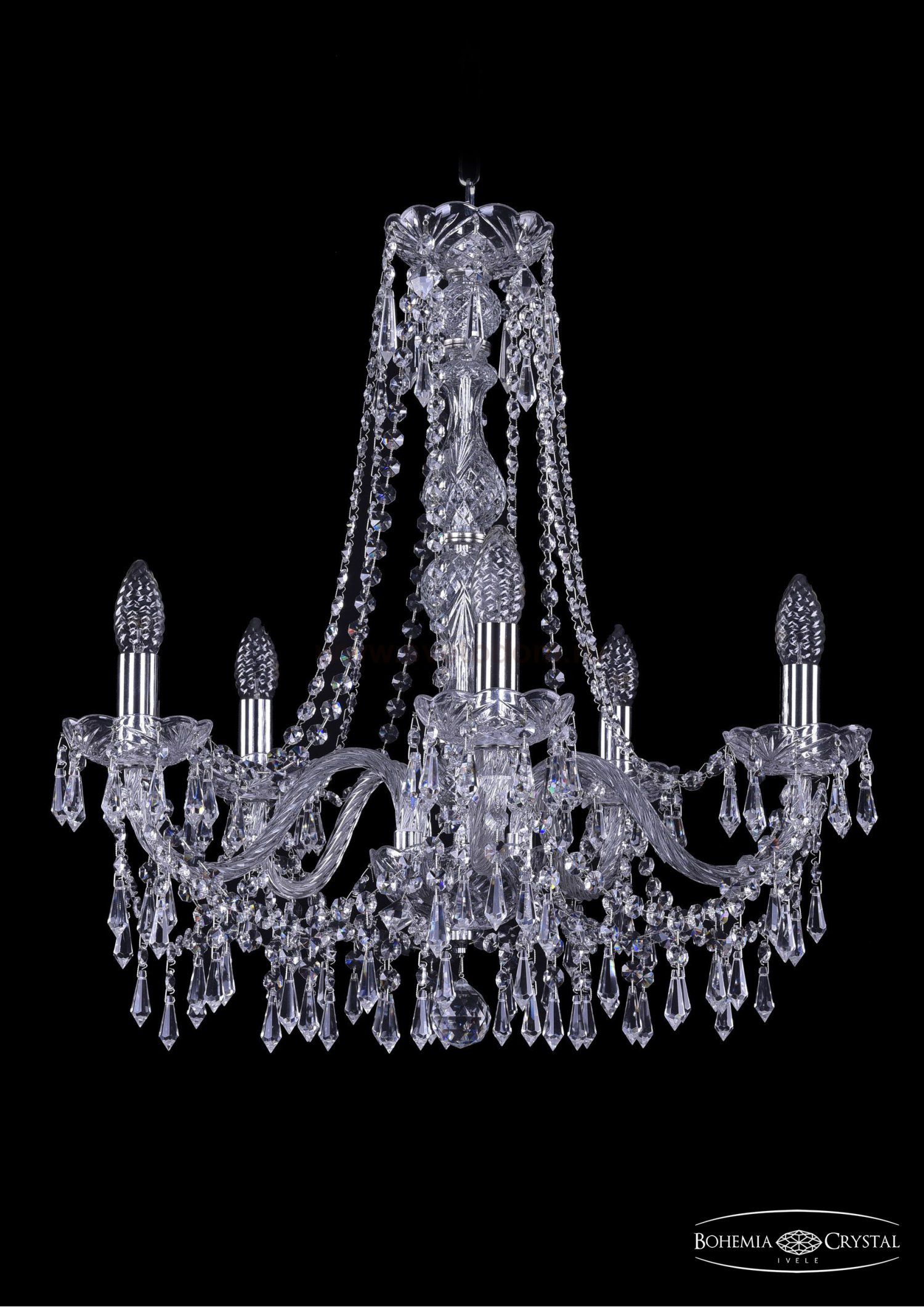Люстра хрустальная Bohemia Ivele 1403/5/195/h-60/Ni