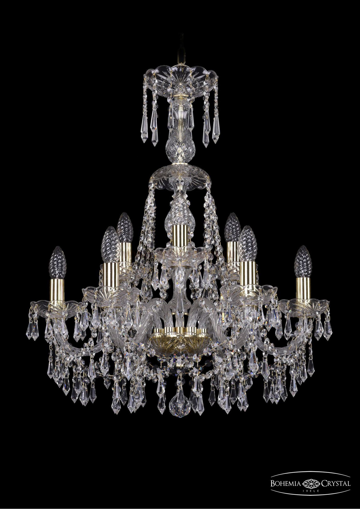 Люстра хрустальная Bohemia Ivele 1403/6+3/195/XL-65/G