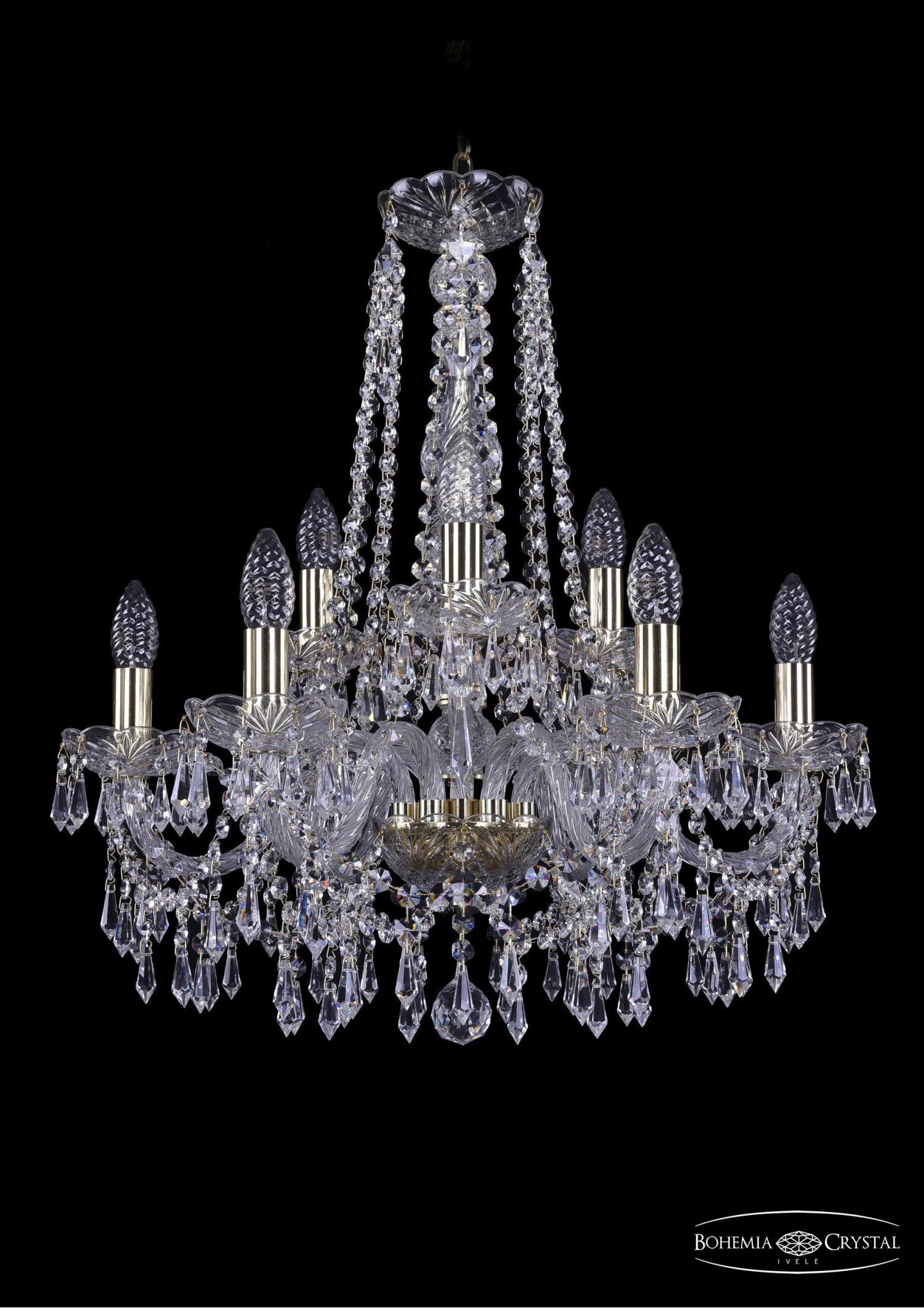 Люстра хрустальная Bohemia Ivele 1403/6+3/195/h-60/G