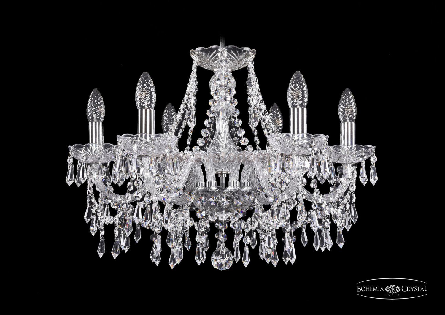Люстра хрустальная Bohemia Ivele 1403/6/195/Ni