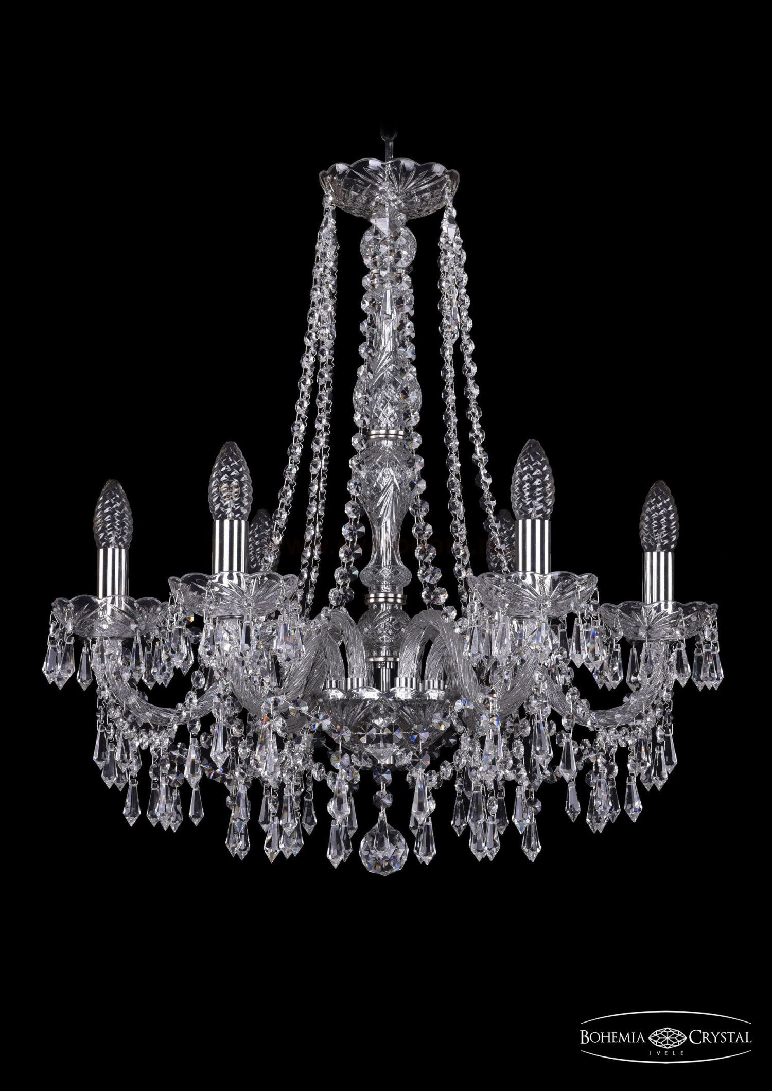 Люстра хрустальная Bohemia Ivele 1403/6/195/h-60/Ni