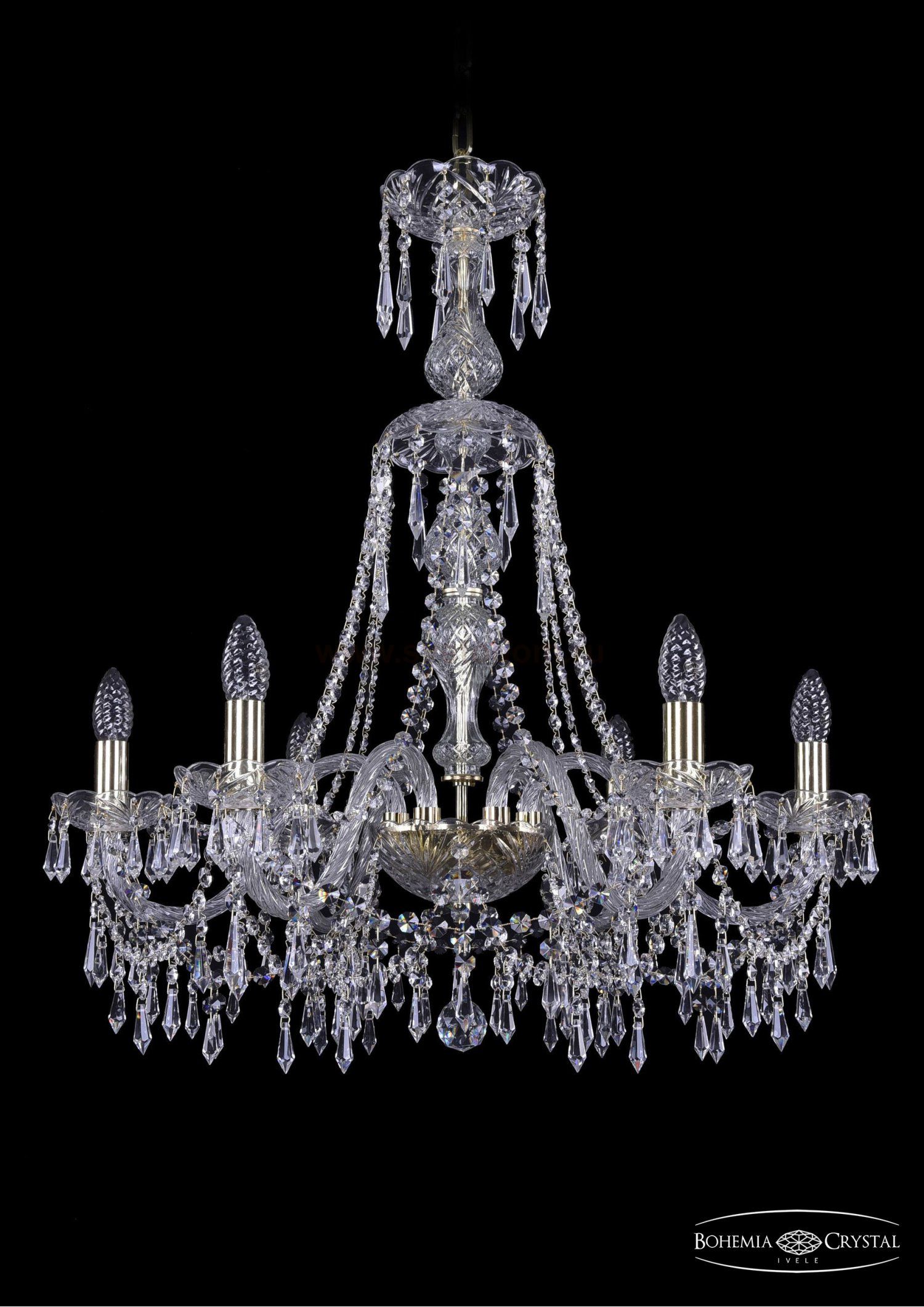 Люстра хрустальная Bohemia Ivele 1403/6/240/XL-75/G