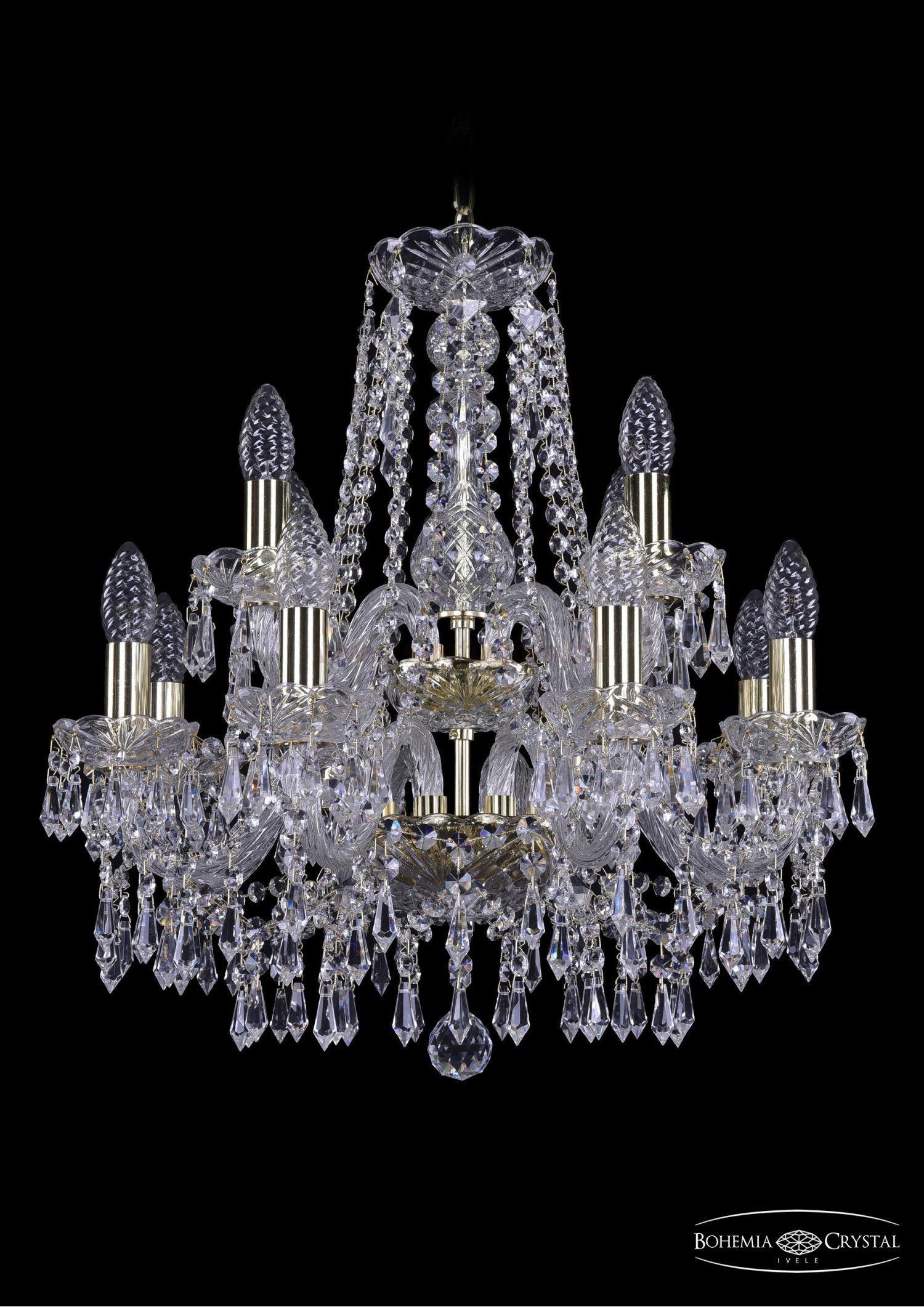 Люстра хрустальная Bohemia Ivele 1403/8+4/160/2d/G