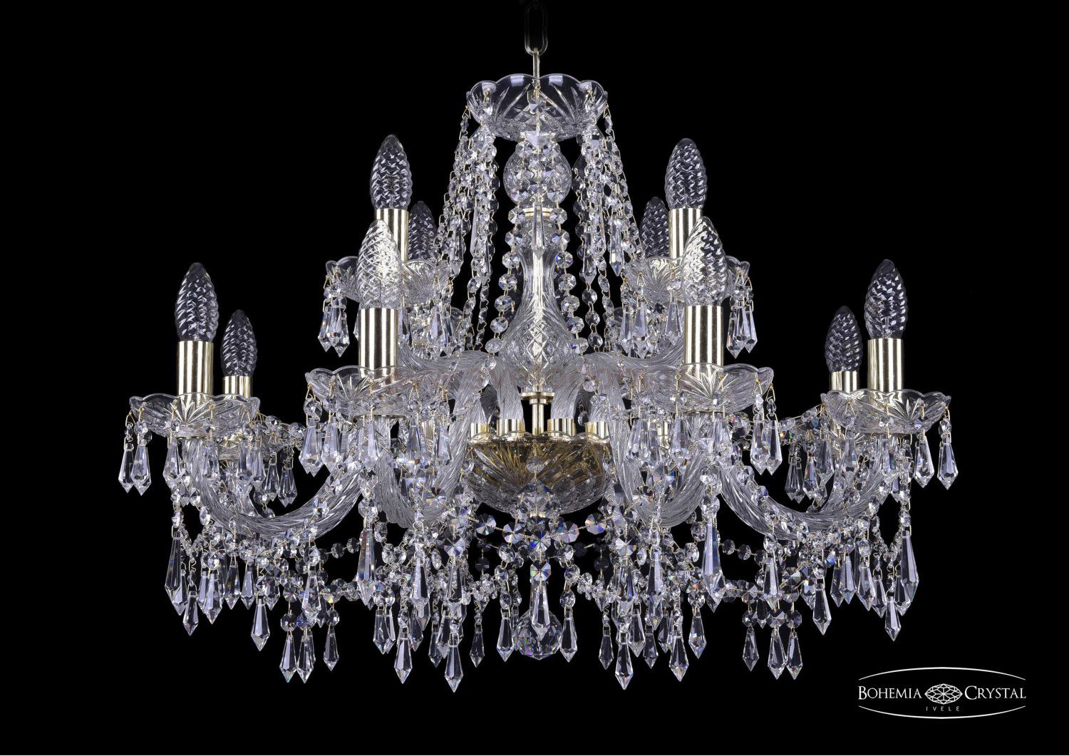 Люстра хрустальная Bohemia Ivele 1403/8+4/240/G