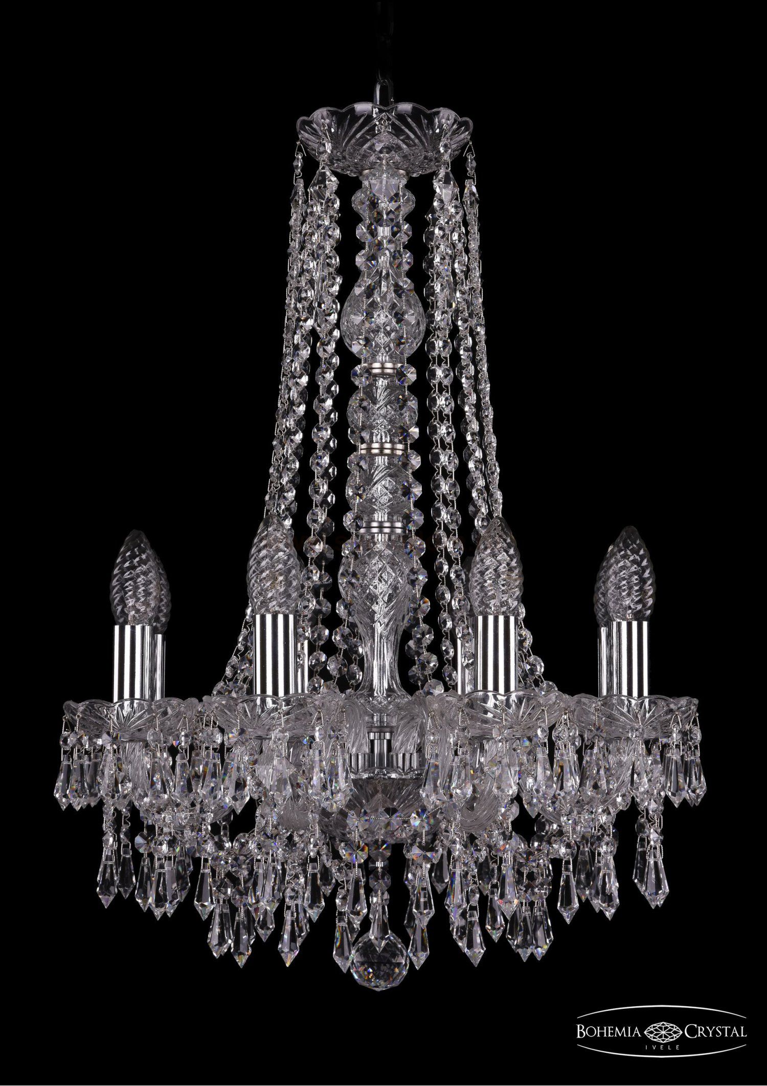 Люстра хрустальная Bohemia Ivele 1403/8/141/h-59/Ni