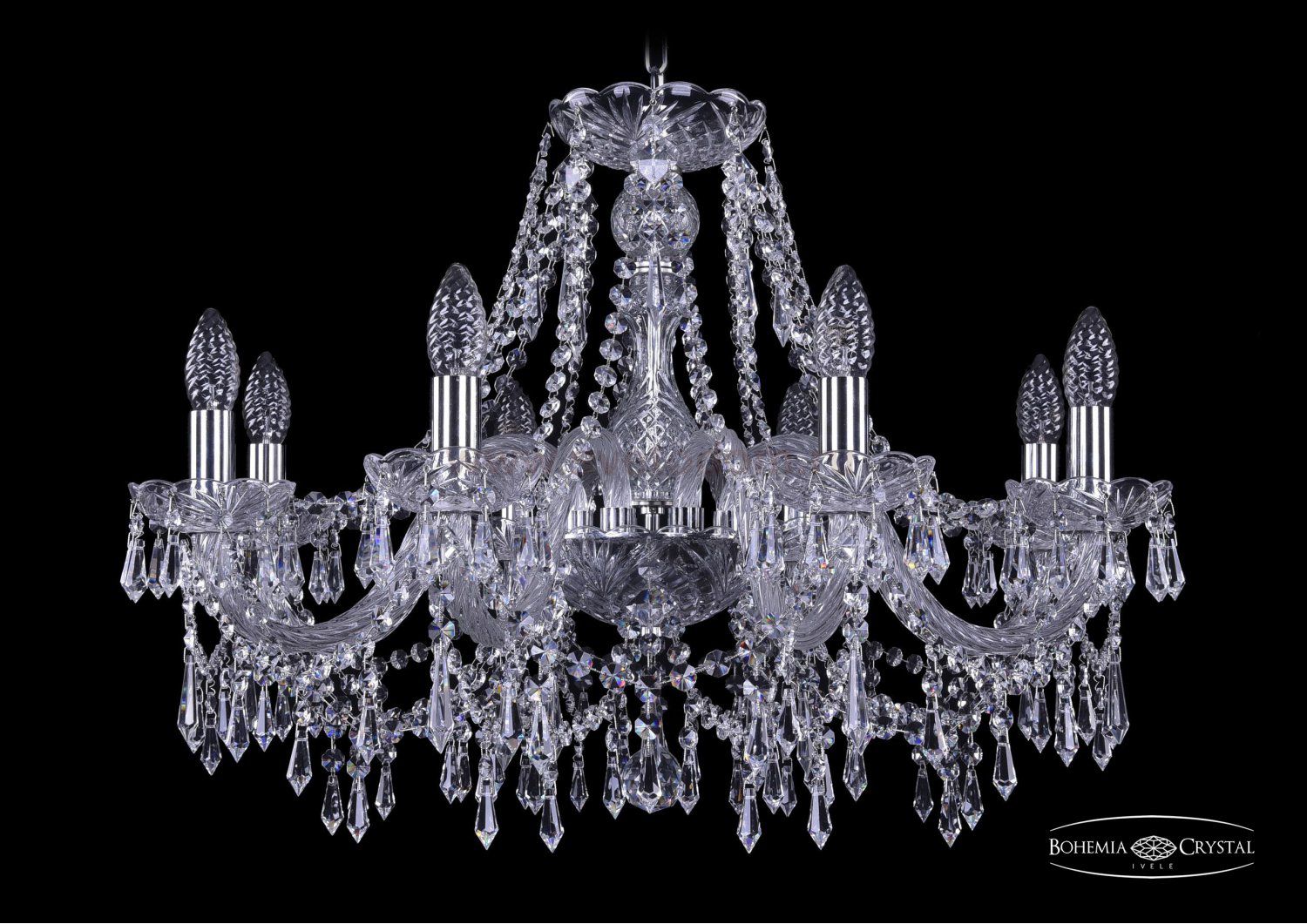 Люстра хрустальная Bohemia Ivele 1403/8/240/Ni