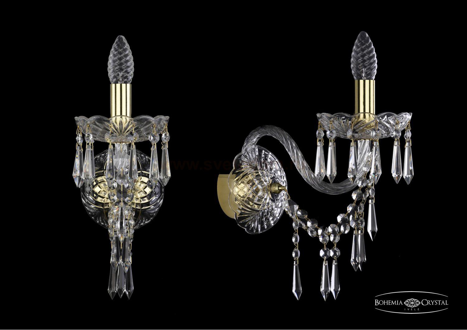 Светильник настенный бра Bohemia Ivele 1403B/1/195/XL/G