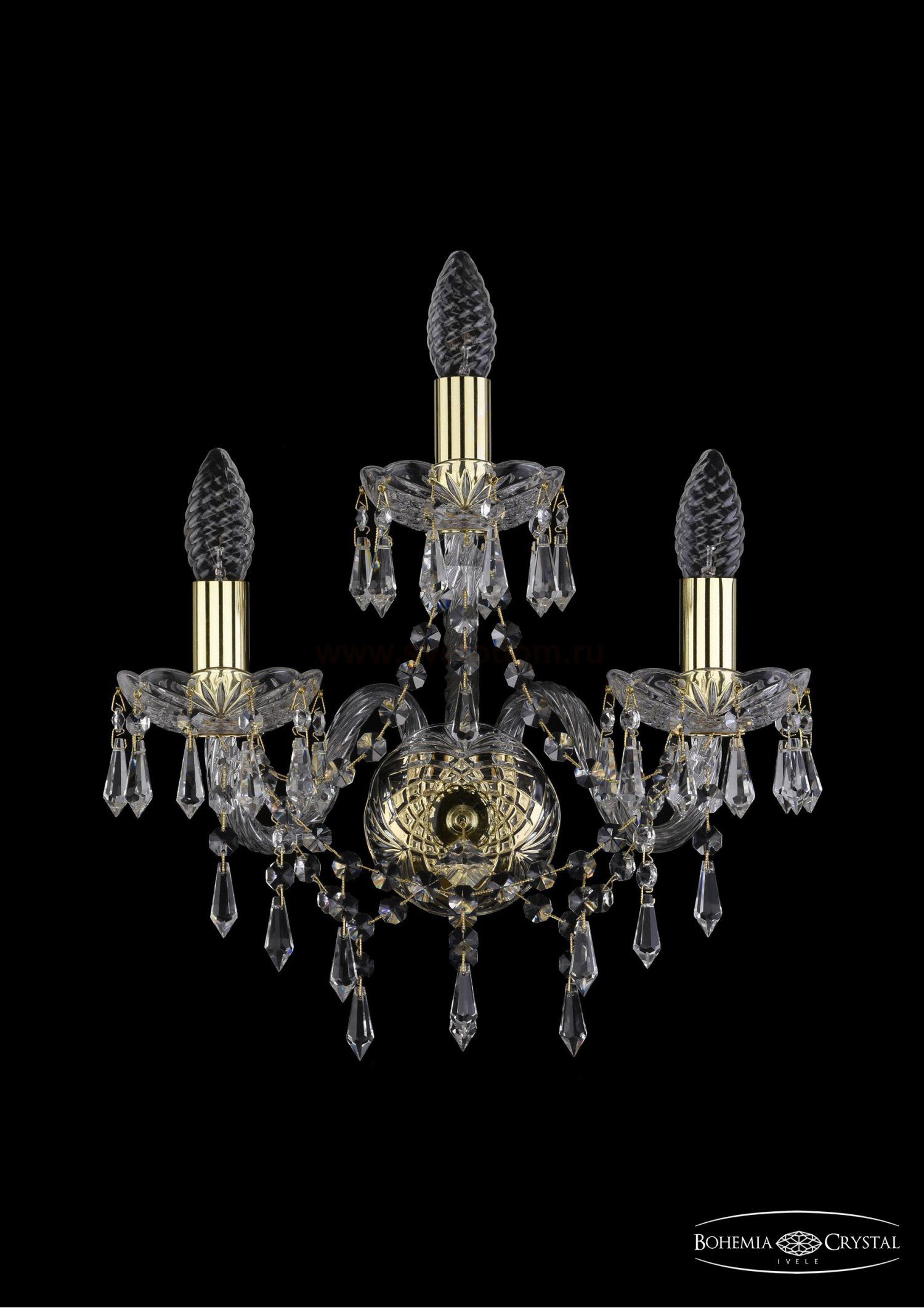 Светильник настенный бра Bohemia Ivele 1403B/2+1/141/G